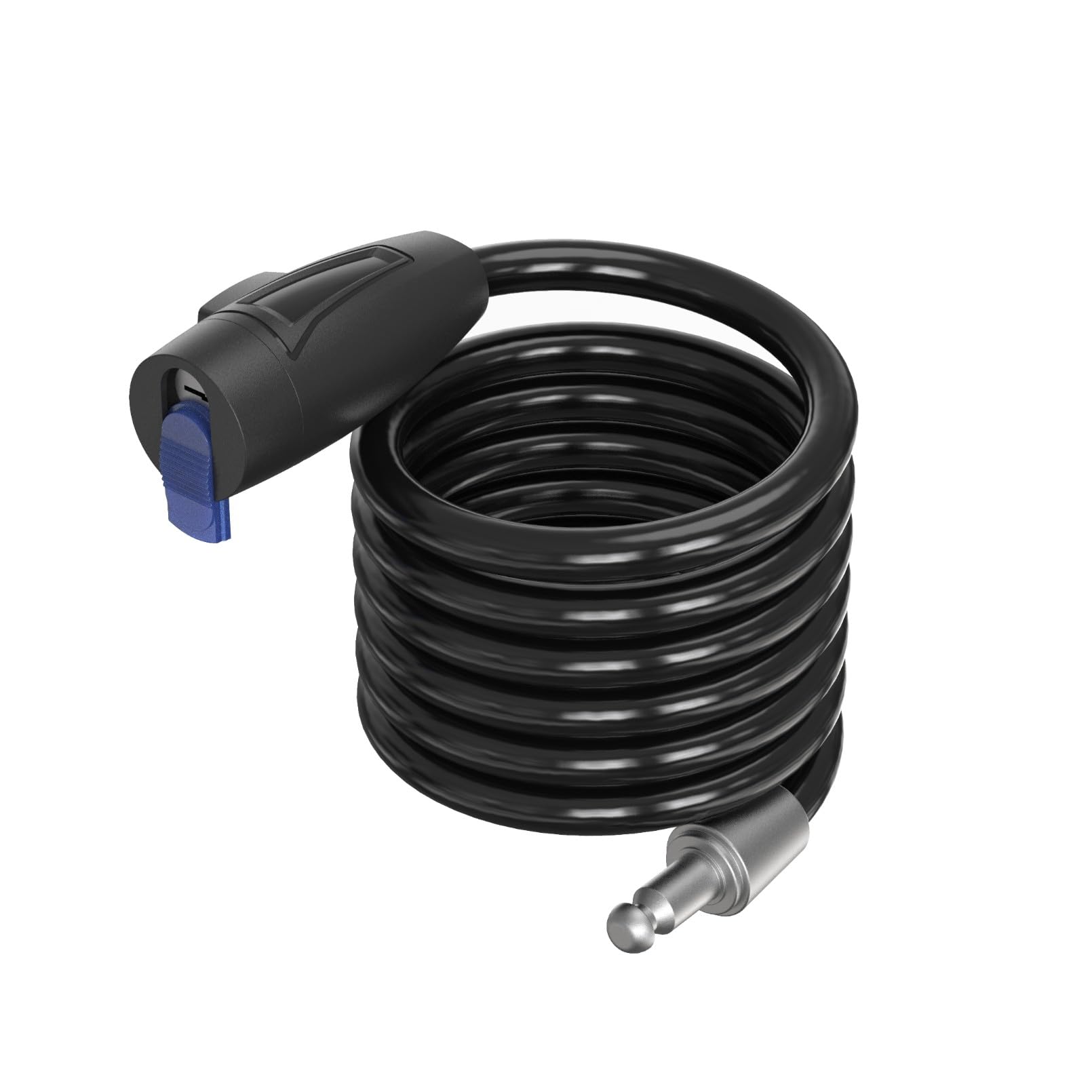 Trail - Candado de cable para cámara de sendero, cable de acero antirrobo de 1,5 m, núcleo de acero resistente a los cortes, retráctil para un fácil embalaje, acabado negro sigiloso
