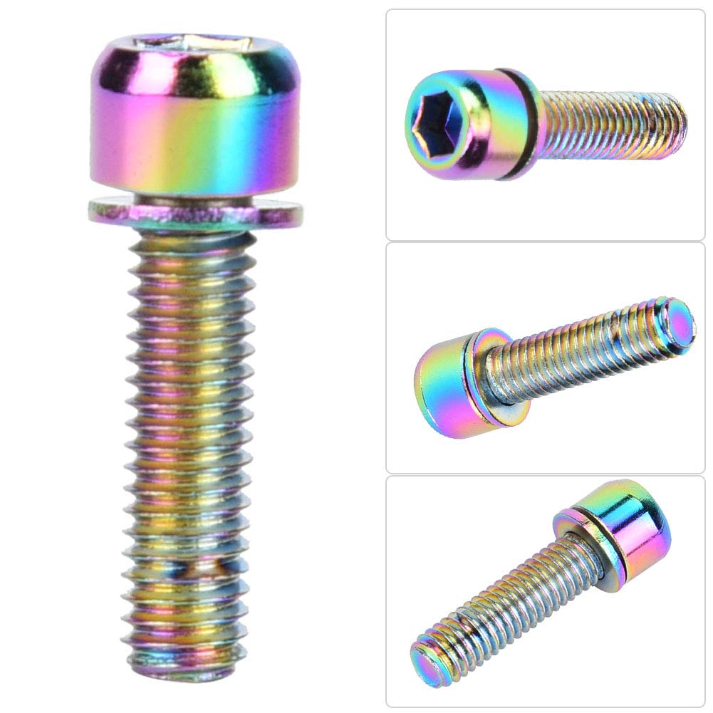 Śruba do Bagażnika Rowerowego, 6 szt. Śruba M5 M5x25mm Rower ze Stopu Tytanu Uchwyt na butelkę Śruba do Przechowywania Rowerów Śruba do Stojaka Akcesoria Rowerowe