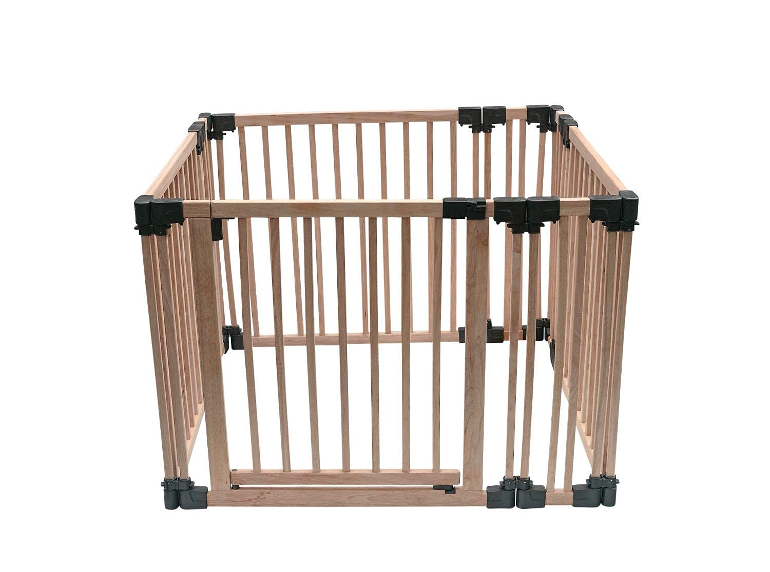Safetots Recinto para Mascotas y Parque de Entrenamiento para Cachorros, 100cm x 100cm, Madera Natural, Recinto para Perros y Cachorros, Parque de Juego para Perros, Patio Interior para Perros
