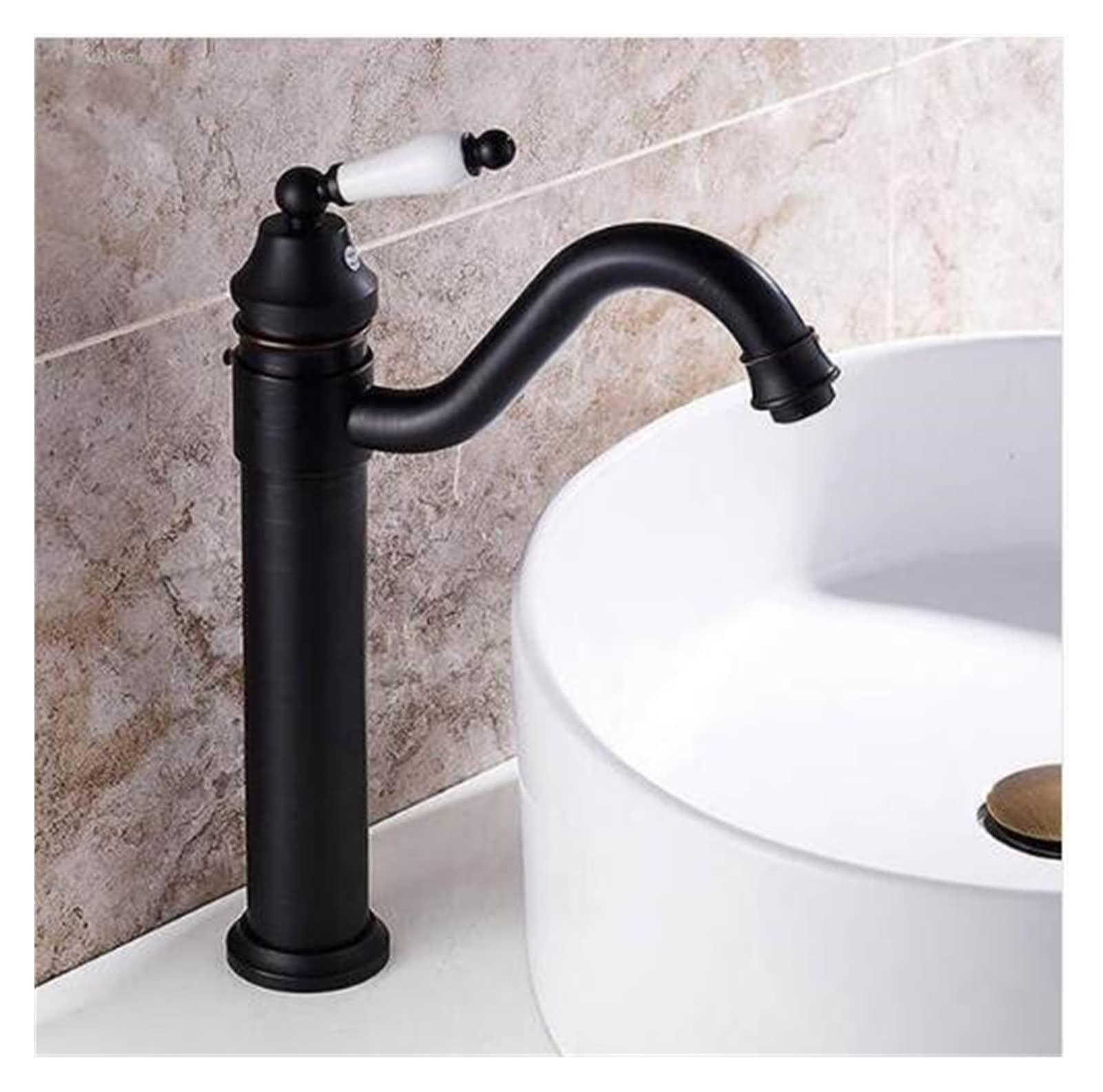 Mooilko Nero New Deck Bathroom Basin Sink Mixer Tap Polished Antique Bronze Basin Faucet Bathroom Faucet Sink Tap Easy To Install(Nero)