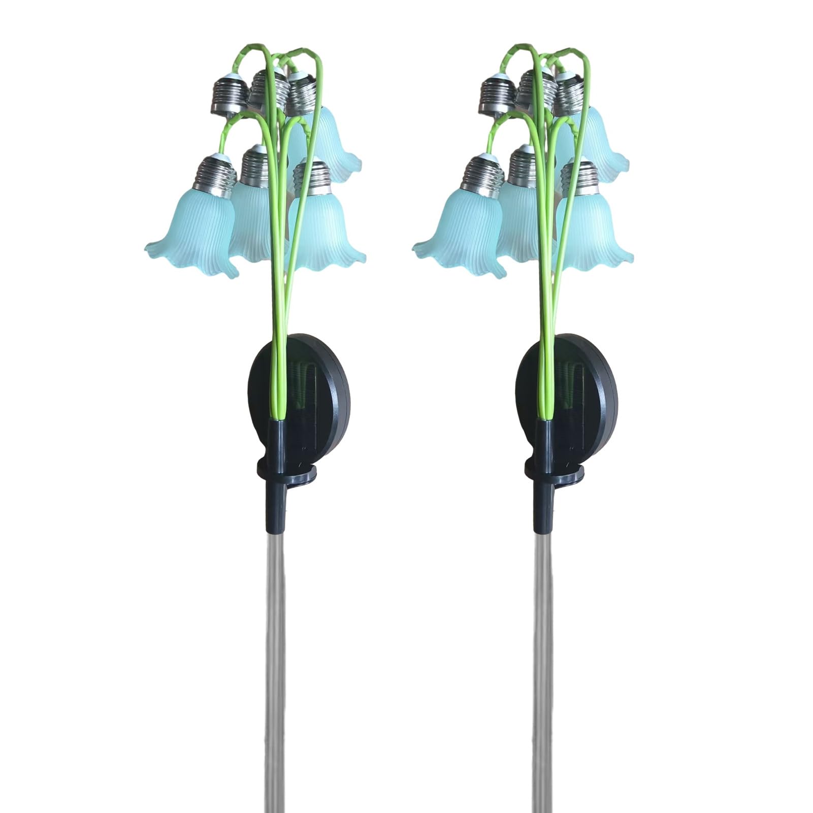 Tuxoiou 6 Head Lily Solar Garden Light, Flower Stake Lamp for Yard