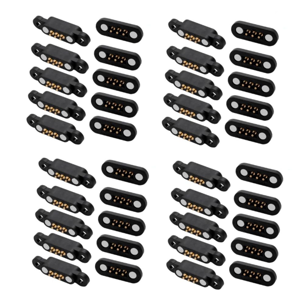 20 paia di connettori Pogo magnetici a molla a 3 pin, 3 posizioni, da 2,3 mm, fori incrociati, sonda , parti di ricambio accessori