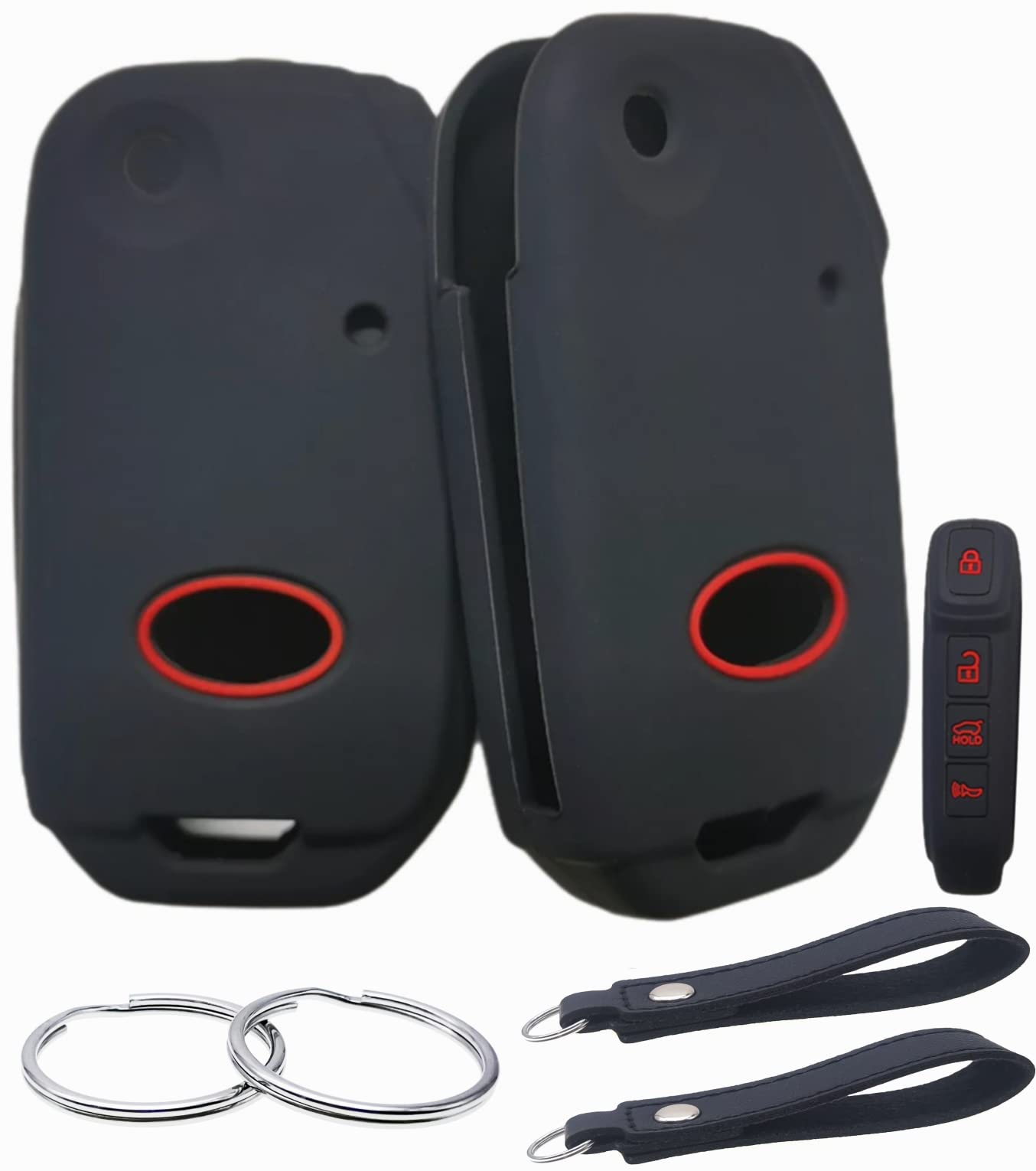 REPROTECTING Silicone Rubber Key Fob Cover Compatible with 2019 2020 2021 Kia Forte Soul Sorento Sportage Telluride Cerato K5 Sports GT NIRO（only fit