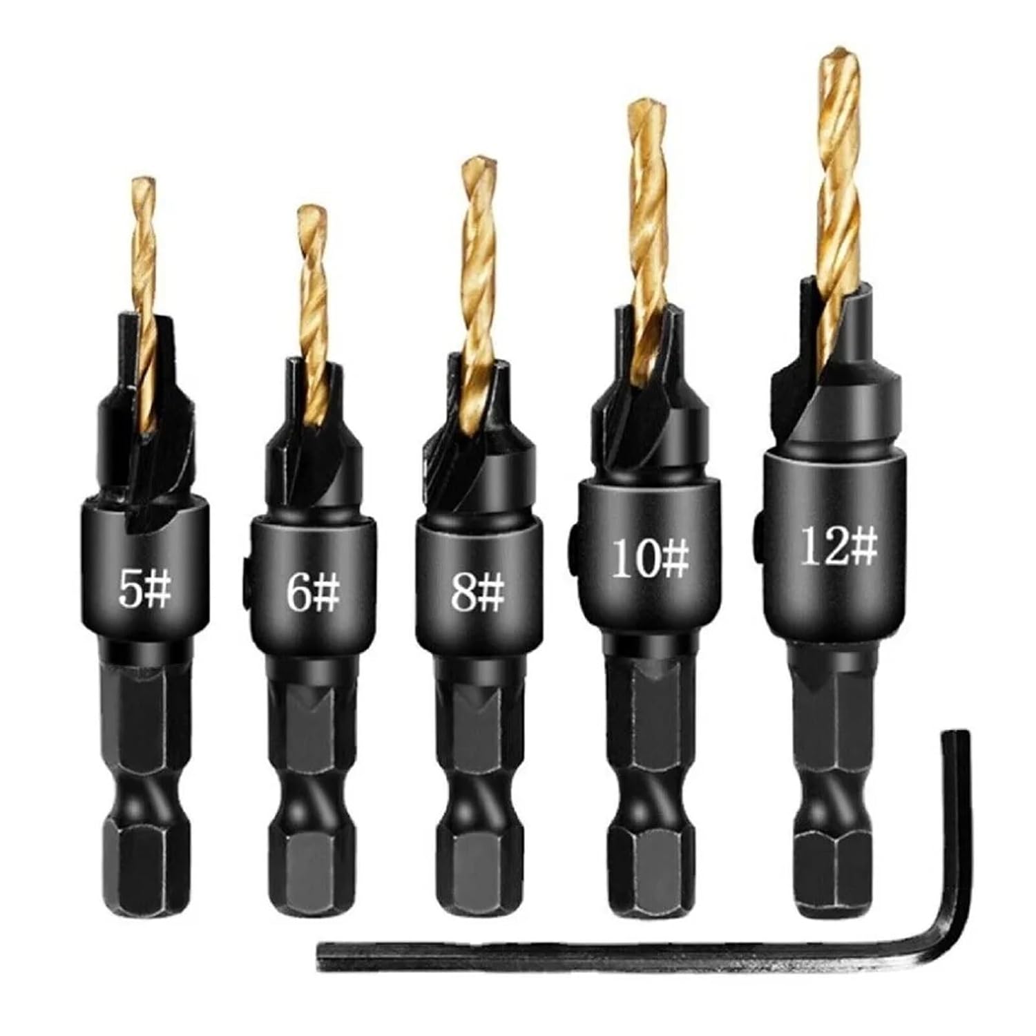 4Pcs/5Pcs Drilling Holes Drill Bit Set Universal Practical Countersink Drill Bit Set Hand Tool(3)