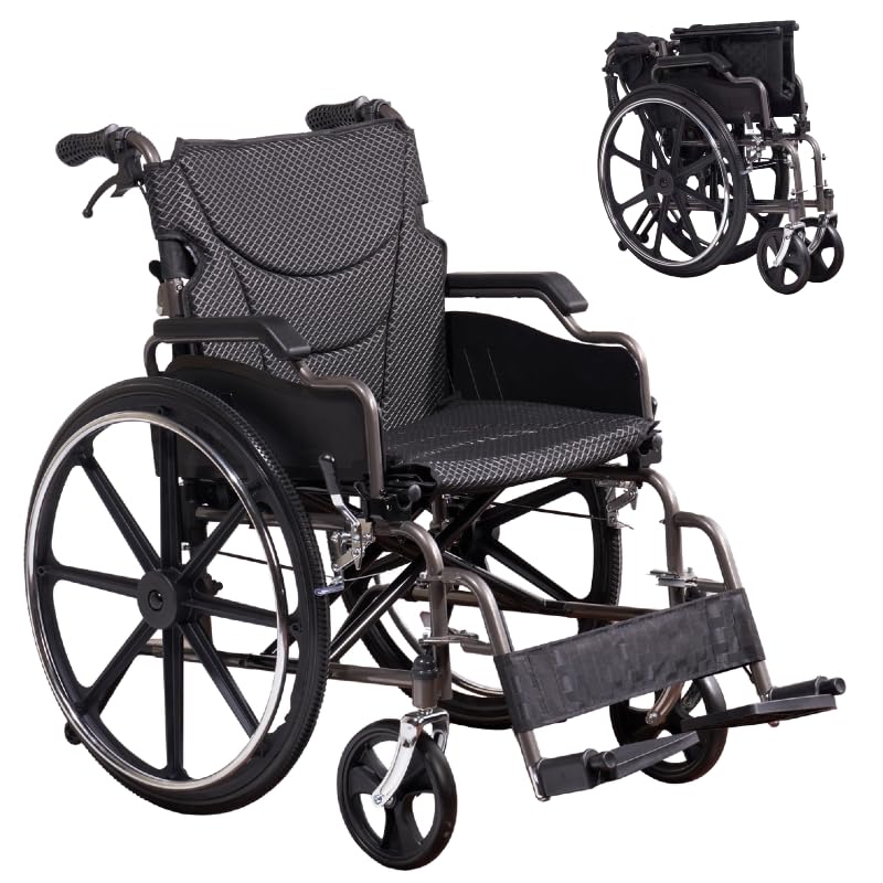 LEDTUS Lightweight Foldable Manual Wheelchair