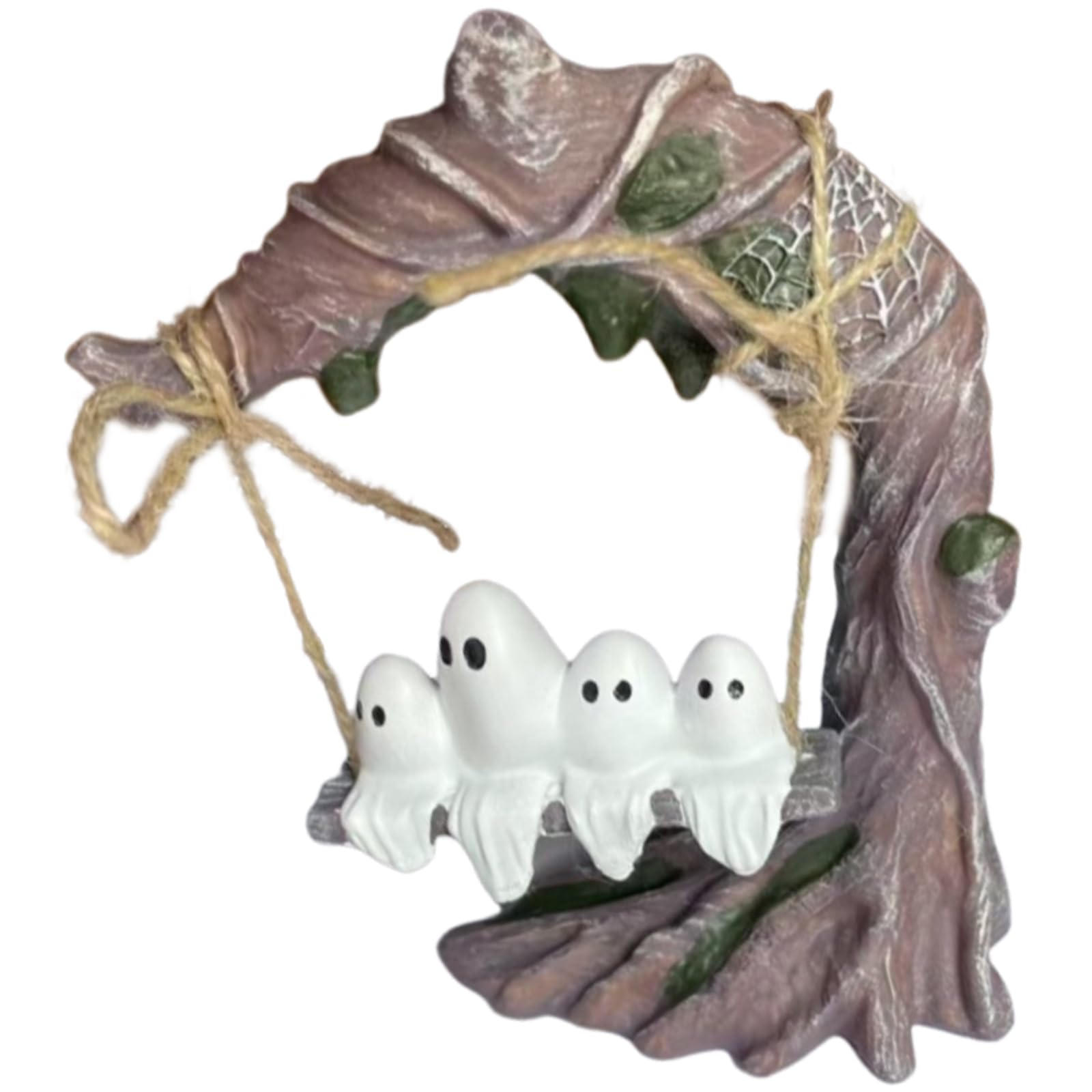 Tsophreniq Scary Specters Swinging on Benches Resin Halloween Yard Decoration Weather Proof for Garden or Home Festival Display Mysterious Specters Swing Sculpture