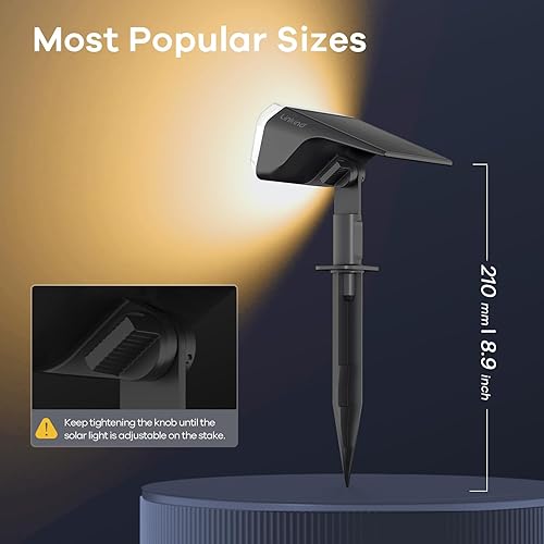 Miniatura 7 de Linkind Focos solares para exteriores, 60 luces LED solares para paisaje con tasa de conversión del 30% e impermeable IP67, ideal para exteriores,