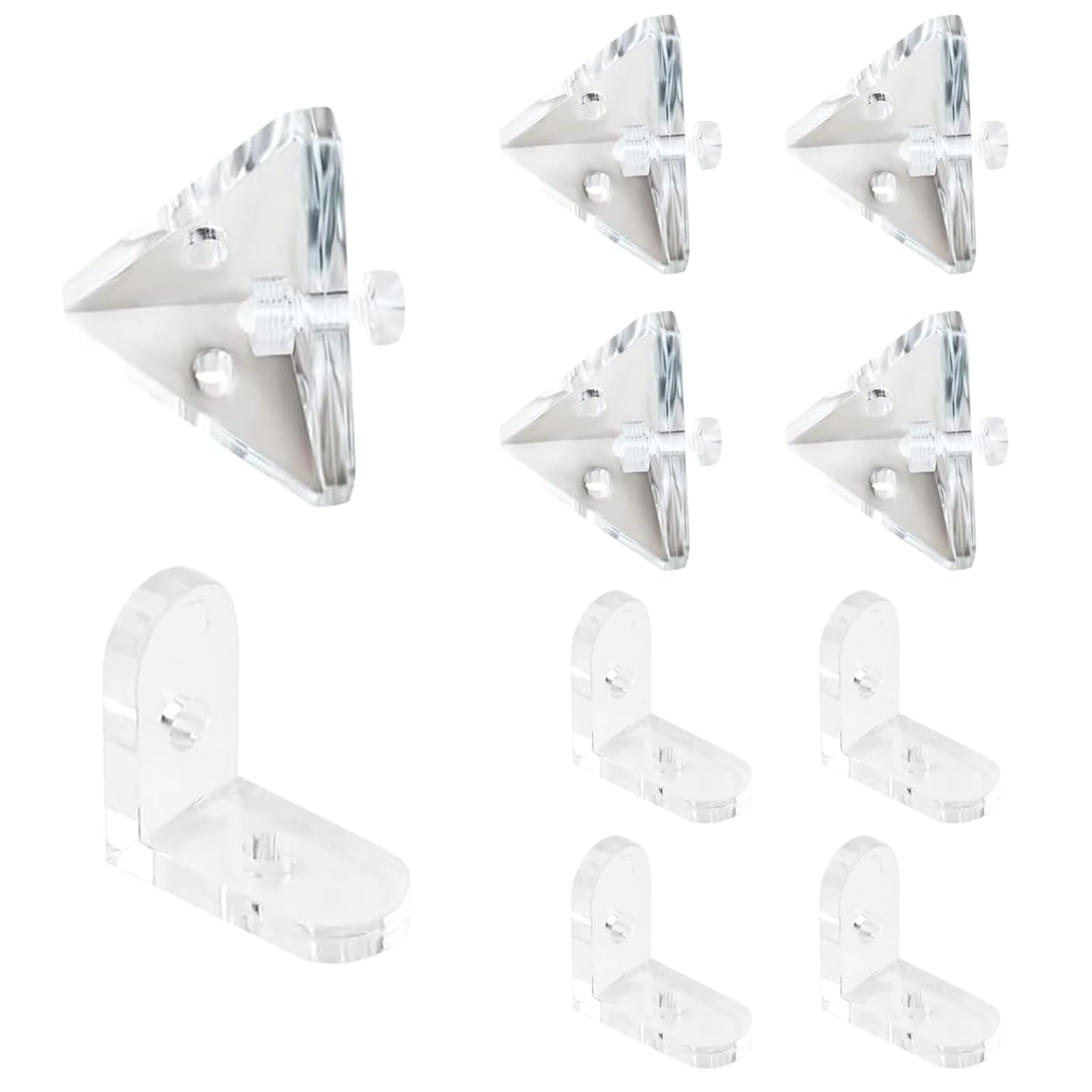 Morobor Clear Acrylic Corner Bracket, 12 Pcs 3-Hole Right Angle Joint Brace Brackets And L-Shape Corner Bracket 90 Degree Support Shelf Corner Brace With Mounting Screws For For Diy Display Box