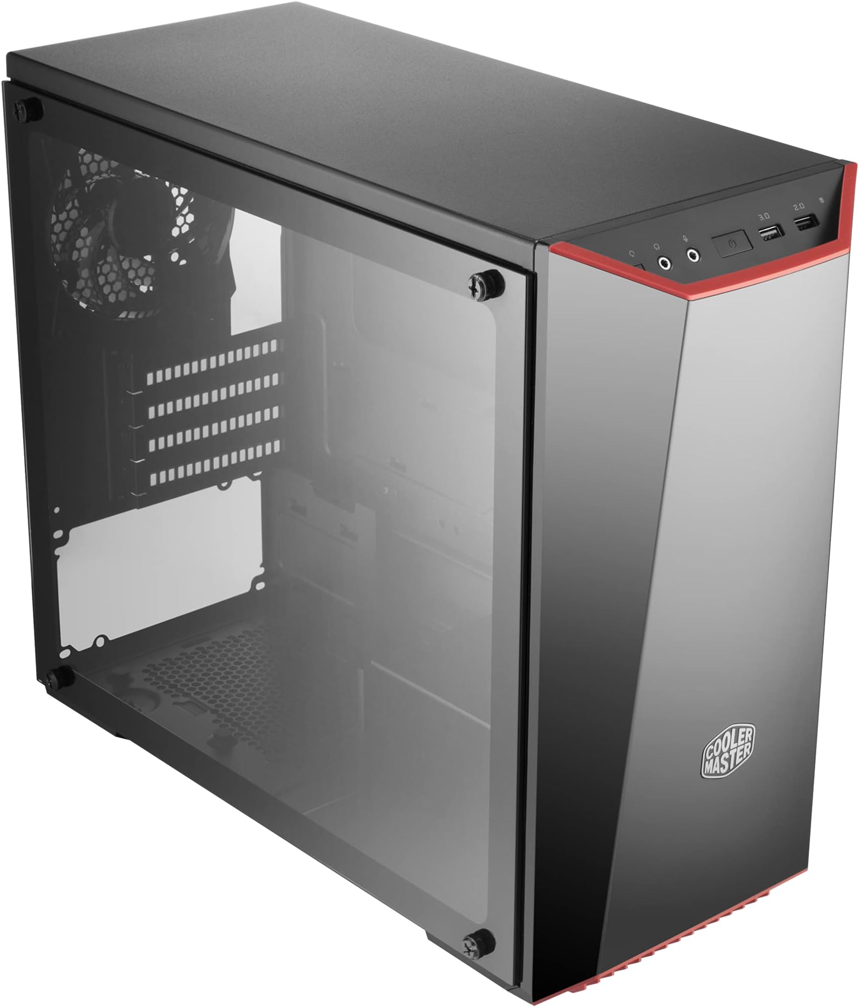 Cooler Master MasterBox Lite 3.1 TG mATX Case with Dark Mirror Front Temper Glass Side Panel Customizable Trim Colors (MCW-L3S3-KGNN-00)