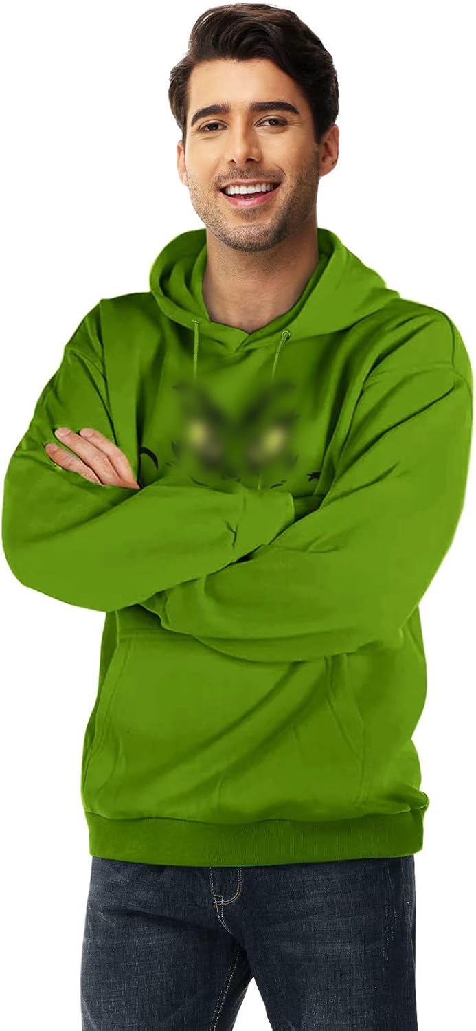AOBUTE Mens Christmas Hoodie Women Xmas Hooded Sweatshirt with Pocket