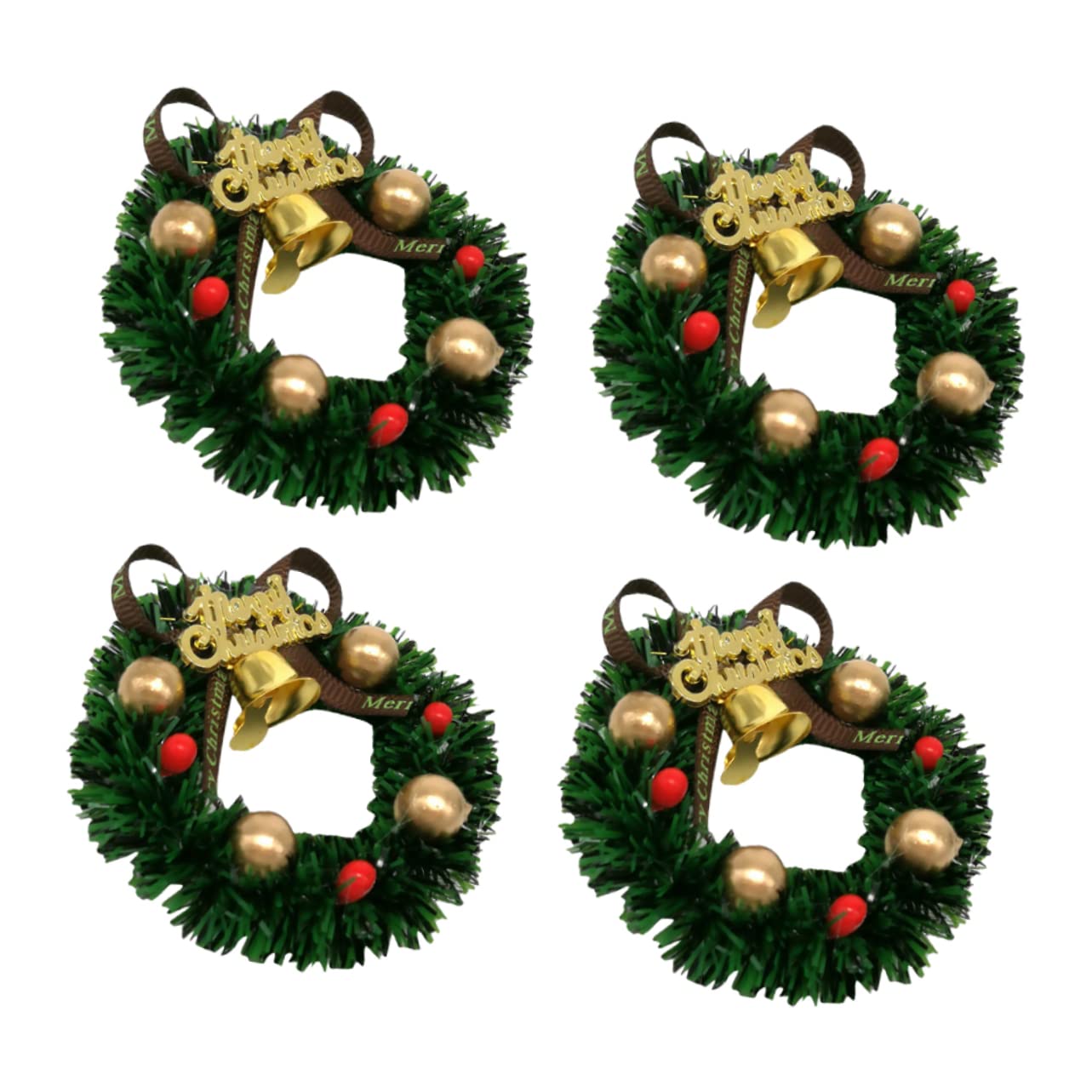 Ciieeo 4 Piezas de Navidad navideños Christmas Bon Nadal Anillos de Velas Decorativas Coronas navideñas Artificiales Adorno de Navidad Decoración navideña el plastico