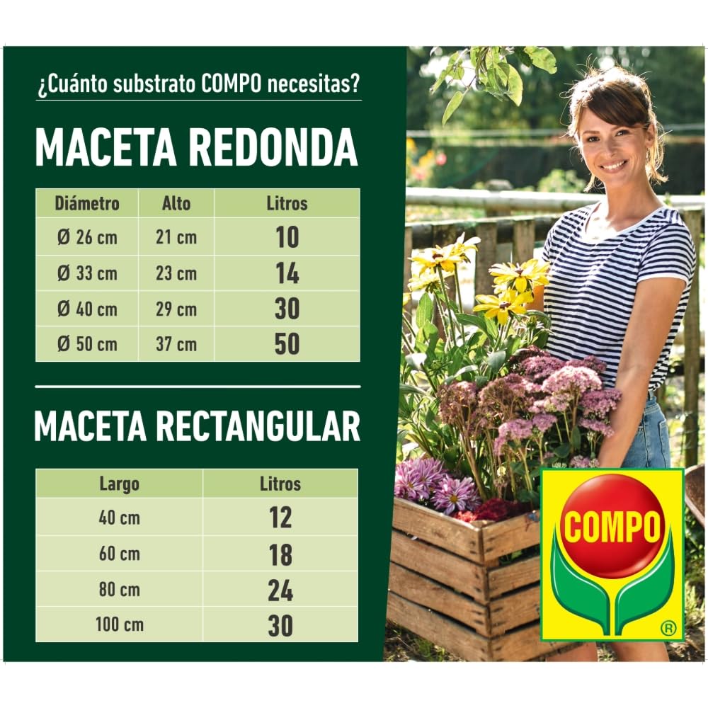 COMPO SANA Confort Universal Substrato de calidad para macetas con 12 semanas de abono para plantas de interior, terraza y jardín, Substrato de cultivo, 12 L