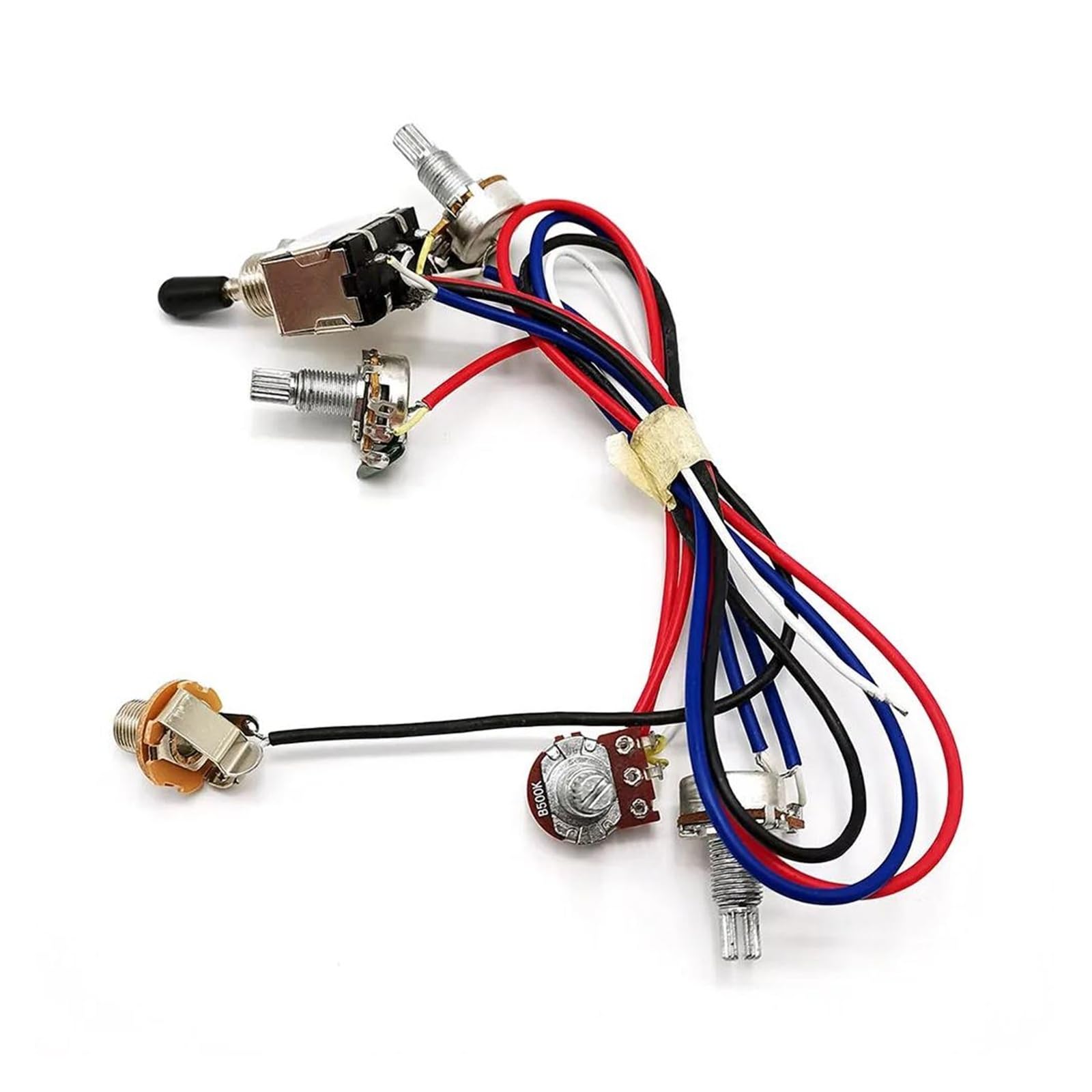Arnés precableado para guitarra eléctrica interruptor de palanca de 3 vías potenciómetro de 500 K