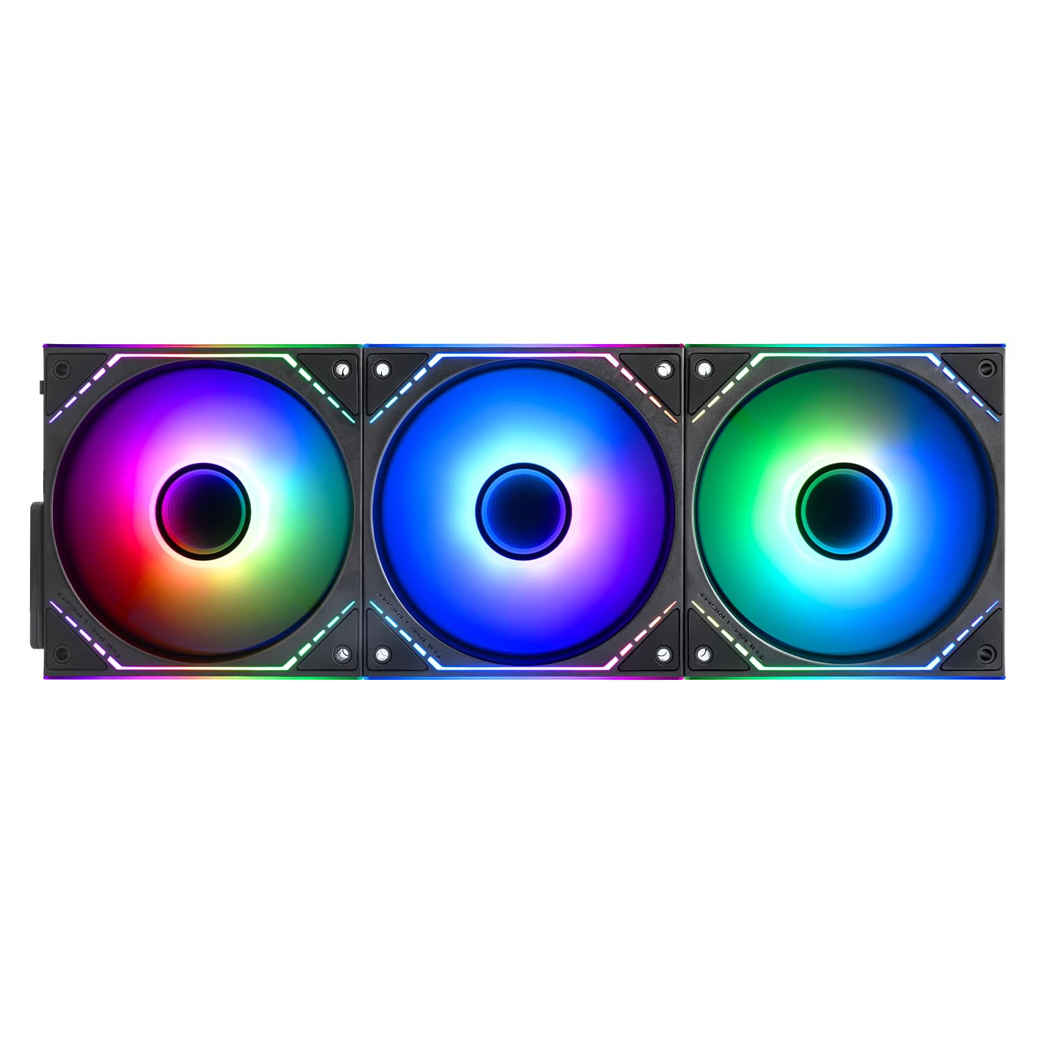 Thermalright TL-M12QR-S X3 - Ventola di raffreddamento inversa, connessione wireless, ventola a blocco da costruzione, effetto illuminazione ARGB a specchio infinity, modulo chip di alimentazione