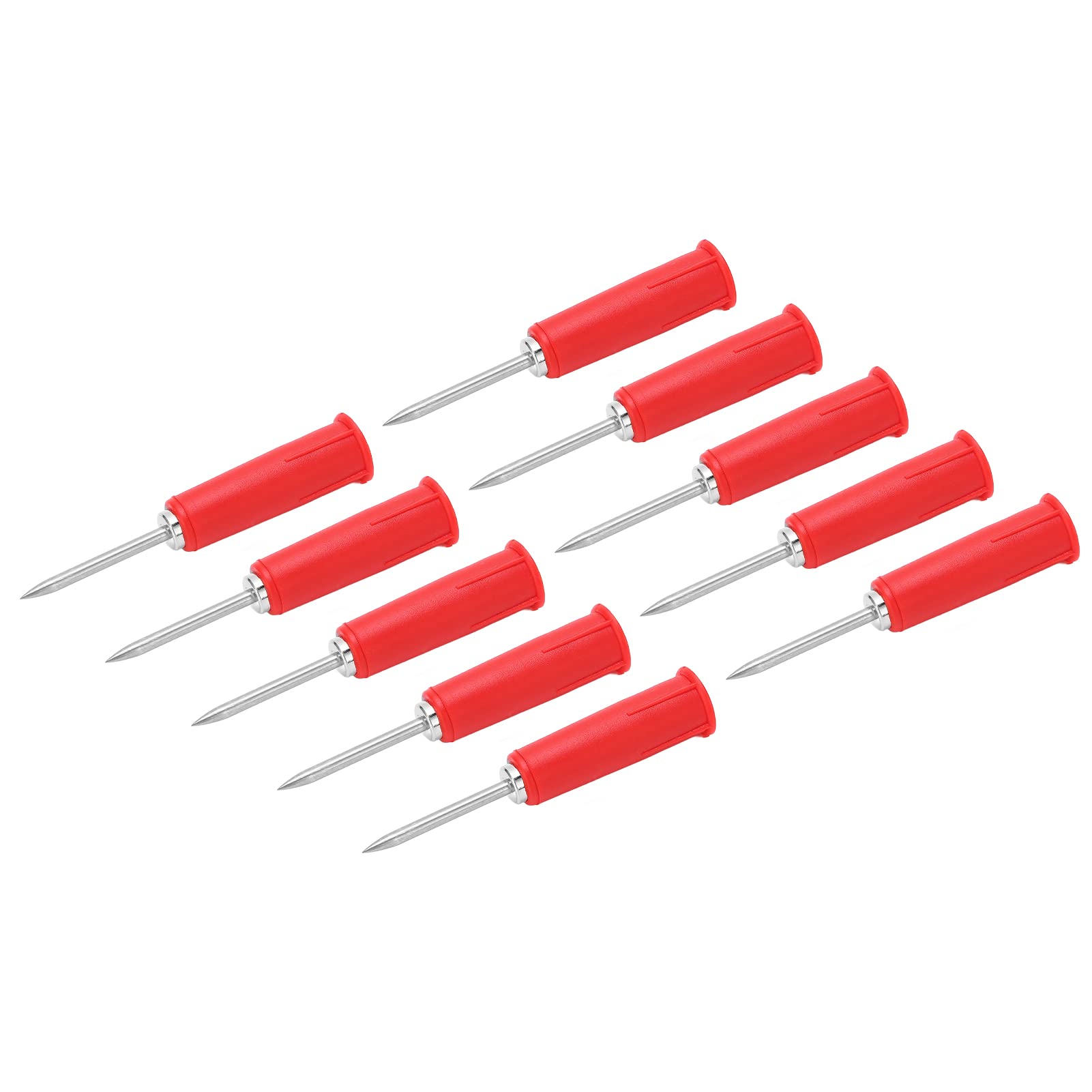 Wakects Sonda de Perforación de Alambre, Pines de Sonda Trasera de Acero Inoxidable de Latón PVC, Conversión de 10 Piezas de 2 Mm A 4 Mm, 30 V A 60 V máx. 10 A para Técnicos de Reparación de (rojo)
