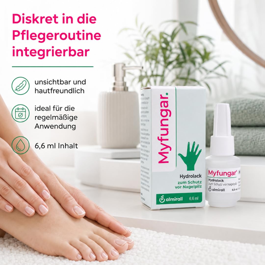 Hydrolack 6,6 ml I Nagellack für Fuß- & Fingernägel I mit Pharma Perle (3x) | täglich anwendbar, wasserlöslicher Schutzfilm, Nagelpflege