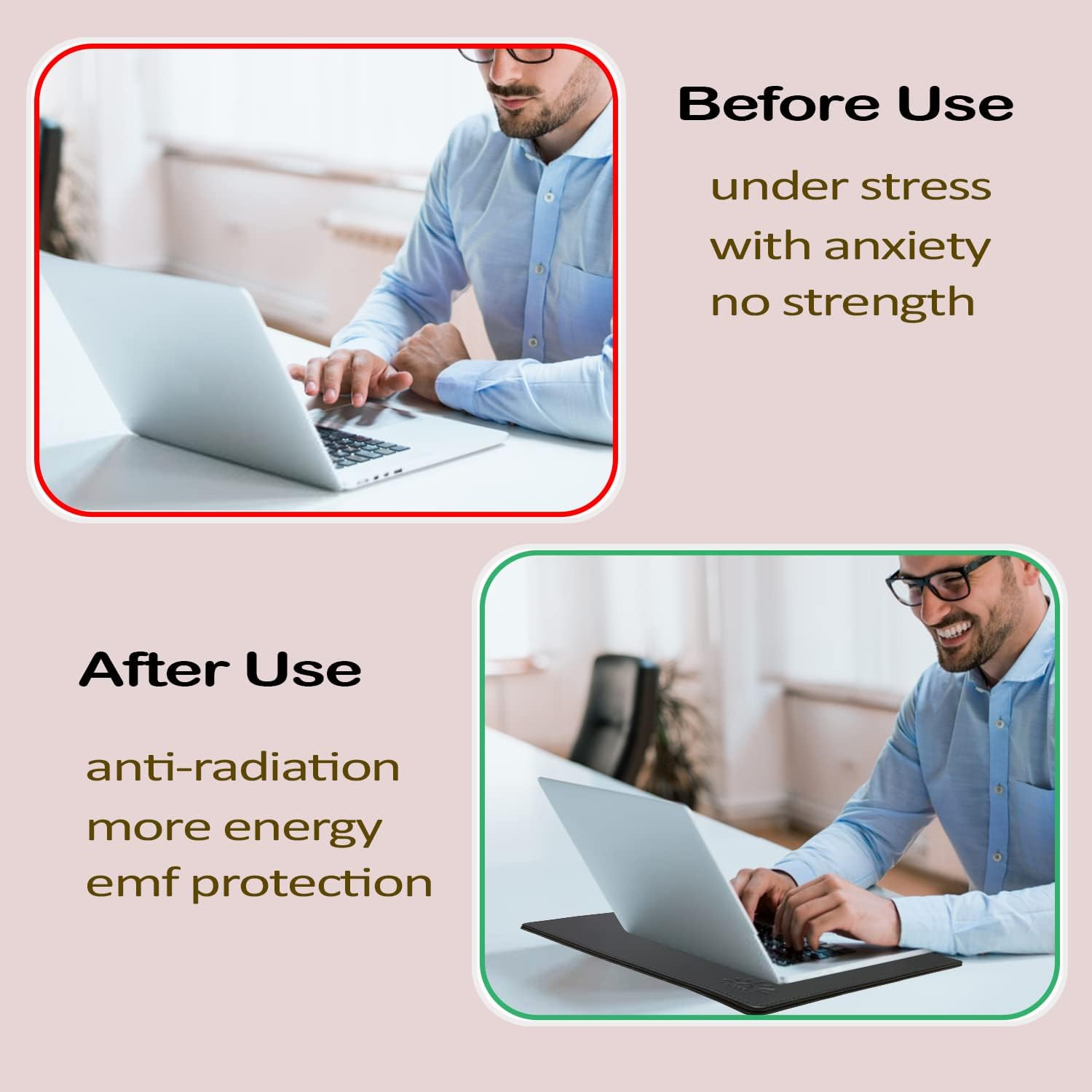 Almohadilla de bloqueo EMF, almohadilla de computadora con bloqueo de radiación, protege nuestro cuerpo de los campos electromagnéticos electromagnéticos, radiación, se adapta a laptops, portátiles 4