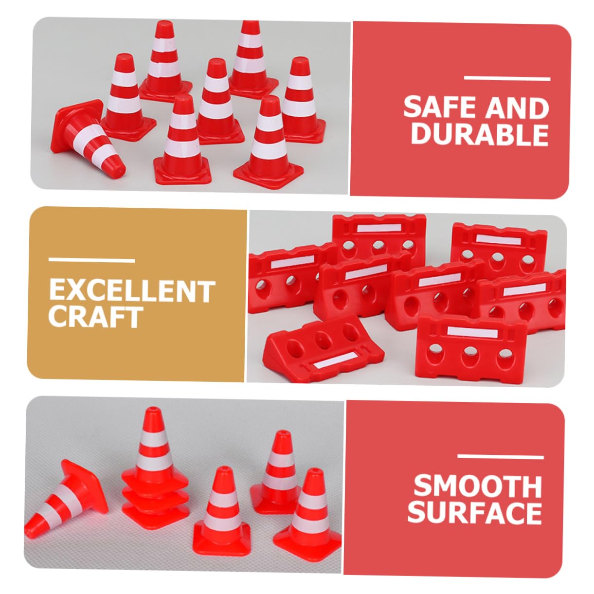 Abaodam Set of 36pcs Traffic Cones for Kids Roadblocks Toys Mini Road Cone Toy