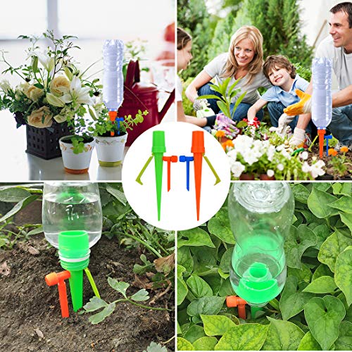 【2020 NEW】 Plant Self Watering Spikes System Non-stop Water, Automatic Irrigation Plant Waterer with Slow Release Control Valve Switch, Adjustable Water Volume Drip System for Outdoor Indoor Plants - Thumbnail 5