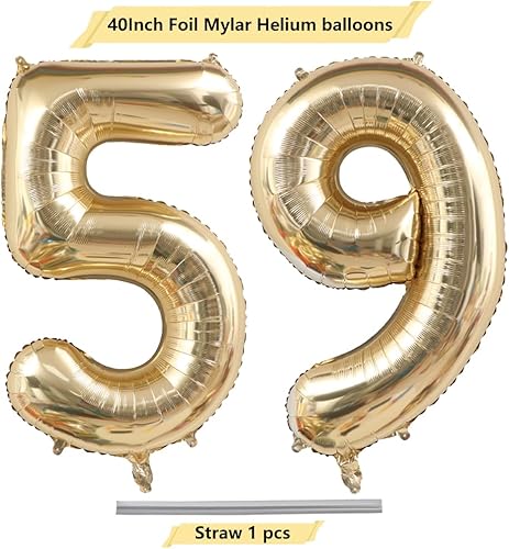 Miniatura 112 de 40 Inch Light Gold 18 Number Balloons White Gold Giant 18 Foil Mylar Helium Large Digital Balloon Champagne Gold Birthday Numbers Jumbo Balloons