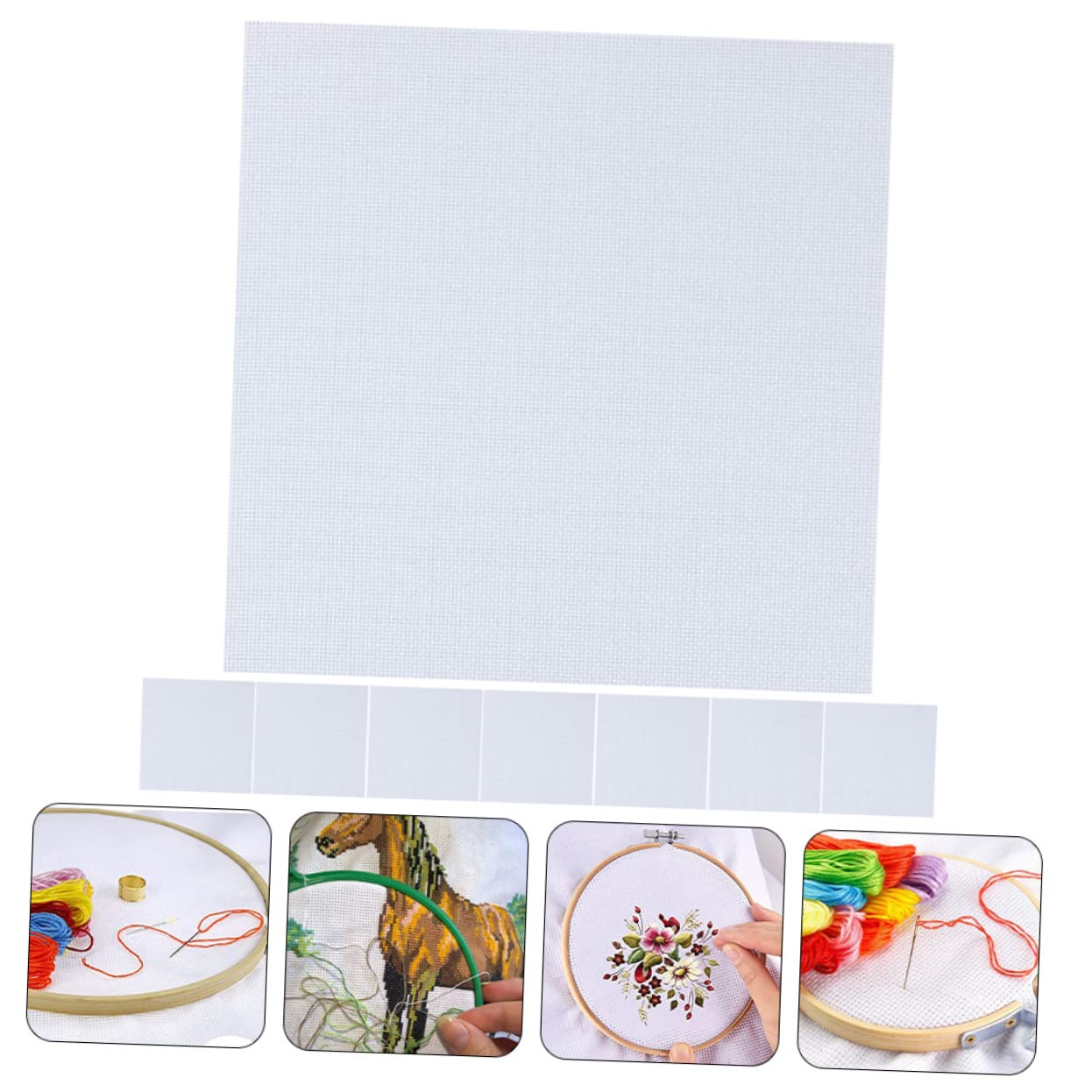 EXCEART 14ct Cross Stitch Cloth Embroidery Fabric DIY Gridding Cloth for Garment Craft