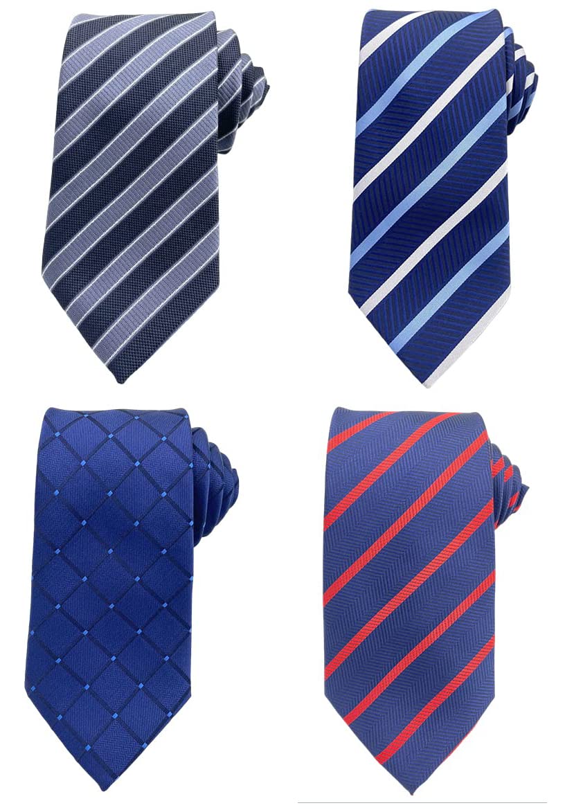 NECOTIABrand 4/6Pcs Lot Synthetic Silk Necktie Sets Ties for Men Business Paisley Dots Striped Grids Check Floral Formal Emerald Black