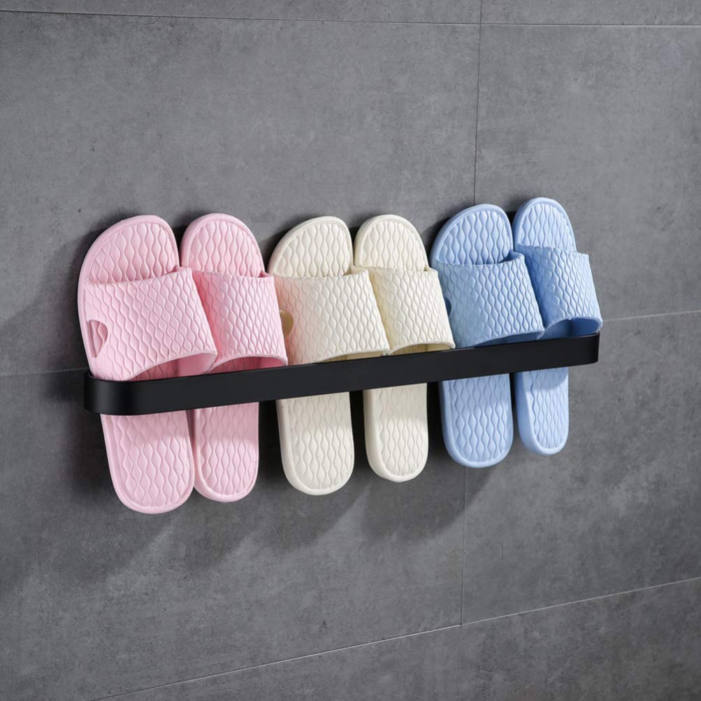 SOVORM Toallero de Acero Inoxidable con aro Negro para baño, toallero de Pared, Accesorios de baño (Negro, 40 cm) Toallero de Pared (Negro, 40 x 7 cm) The New