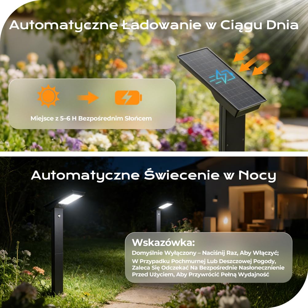 OUSFOT Lampa na słońce do użytku na zewnątrz, z czujnikiem ruchu, 4400 mAh, duża lampa słoneczna na zewnątrz, mocna, 2 sztuki, 32 diody LED, 6500 K, wodoodporna, lampa słoneczna do ogrodu, podjazdu