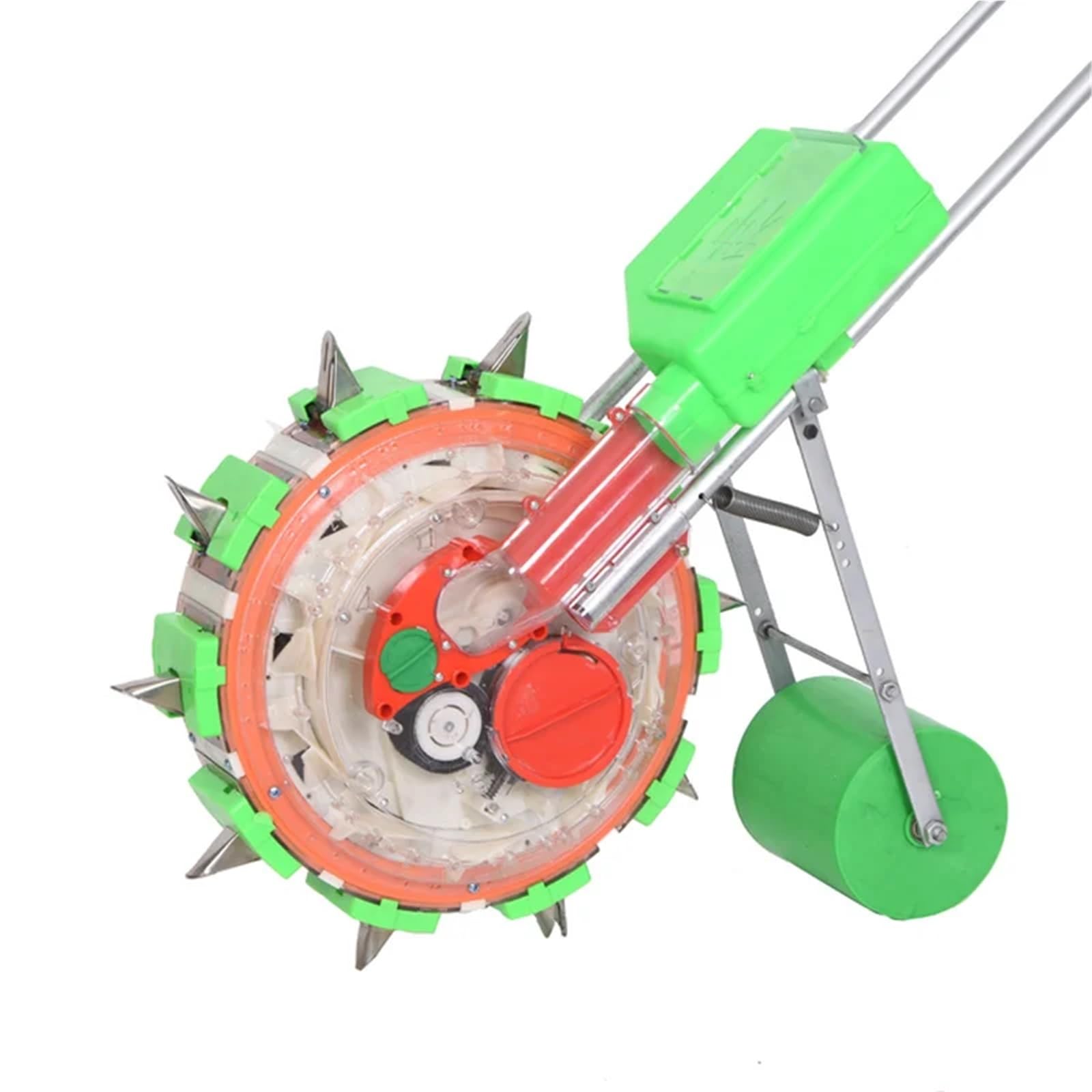 épandeurs de Jardin Semoir Manuel à Roues propulsé à la Main pour maïs, arachide, soja, épandeur d'engrais Multifonctionnel(Double 10nozzle 16.5)