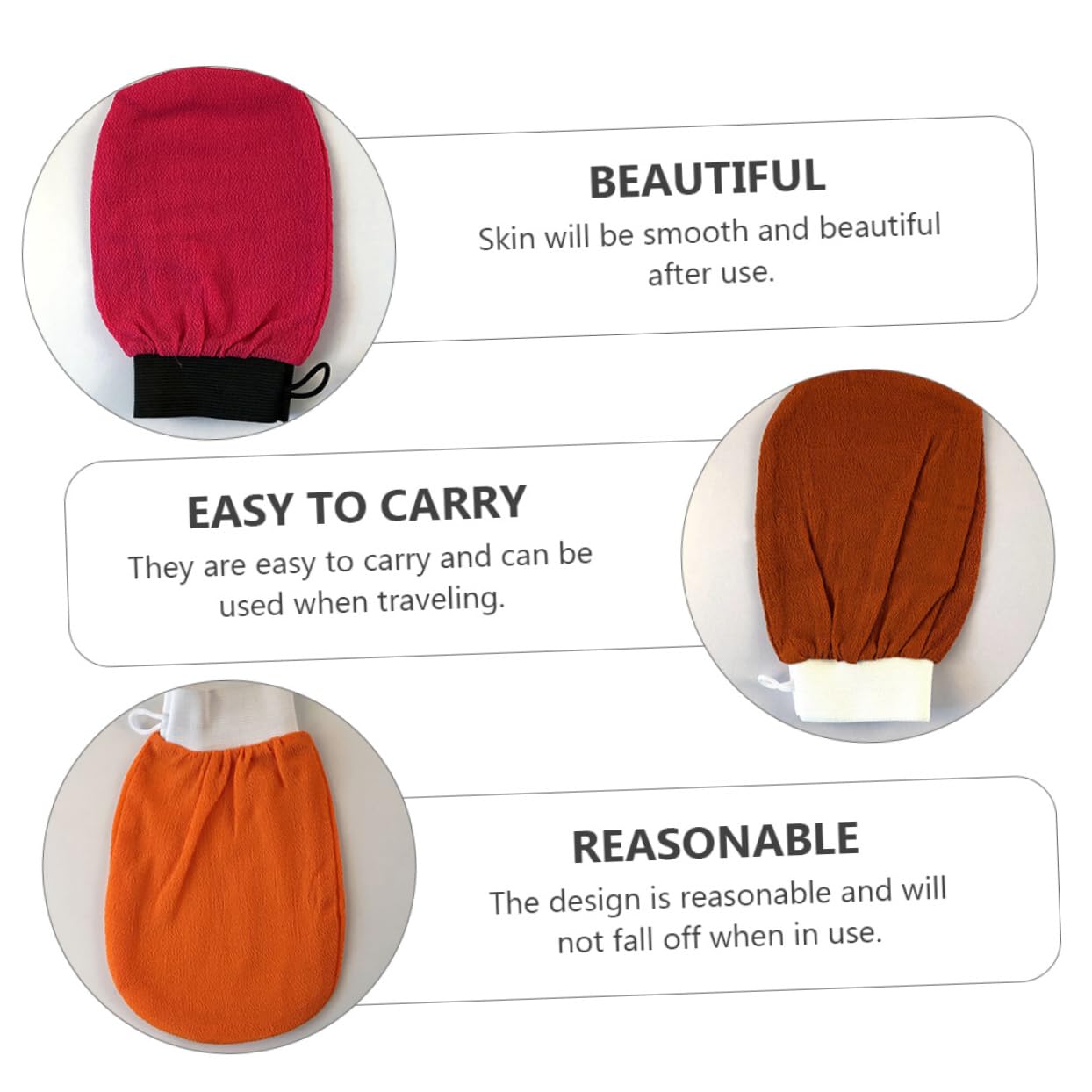 Beavorty 12piezas Guantes De Exfoliantes Para Baño Suaves y Eficaces Sin Irritación Para Hombres y Mujeres Mezclados Limpieza y Cuidado Piel