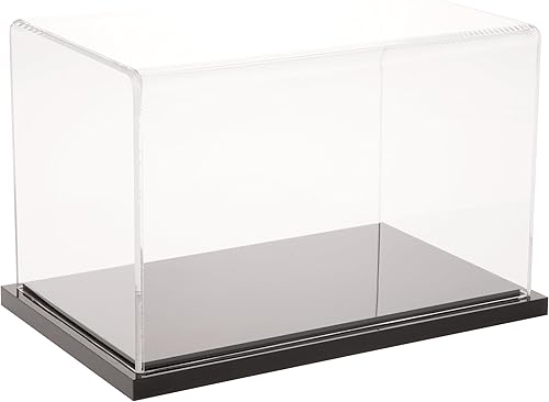 Plymor Vitrina de acrílico transparente con base negra, 8 pulgadas de ancho x 5 pulgadas de profundidad x 5 pulgadas de alto disponible en Yaxa Venezuela