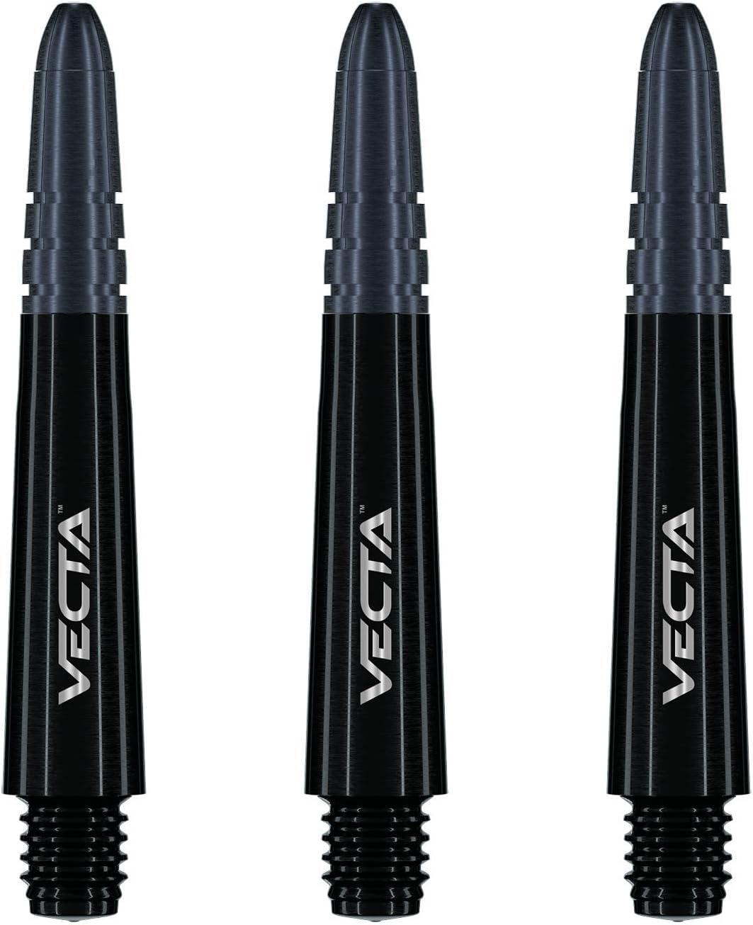 Five Sets of Vecta Dart Stems Winmau (15 Stems) Short Black 34mm