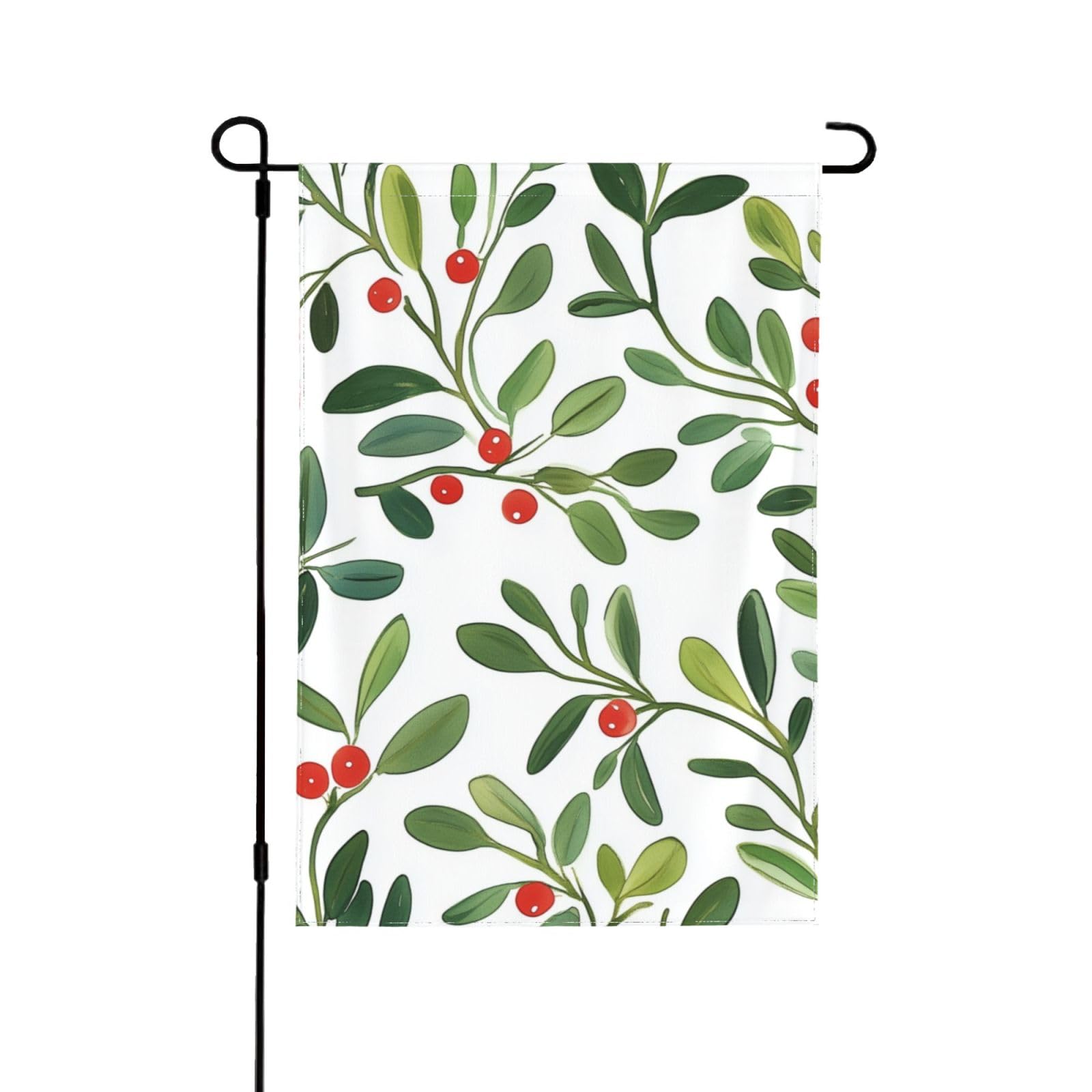 Garden Flag 12.5x18 Inch Double Sided Yard Flag Red Cherry Green Leaves Outdoor Garden Flag Decorations for Home