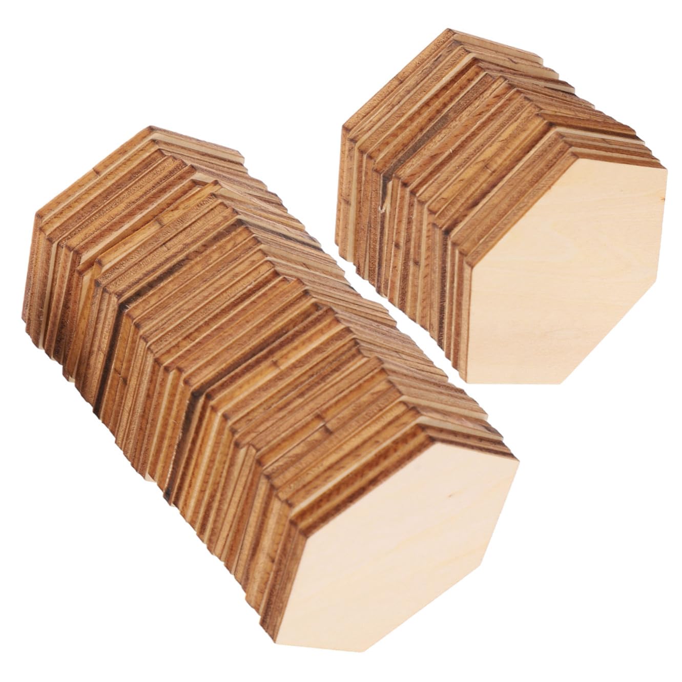 50 Pezzi Bottoni Natalizi Legno Sagome Esagonali in Legno, Sicure da Usare, per Fai da Te, Decorazioni per Compleanno e Matrimonio