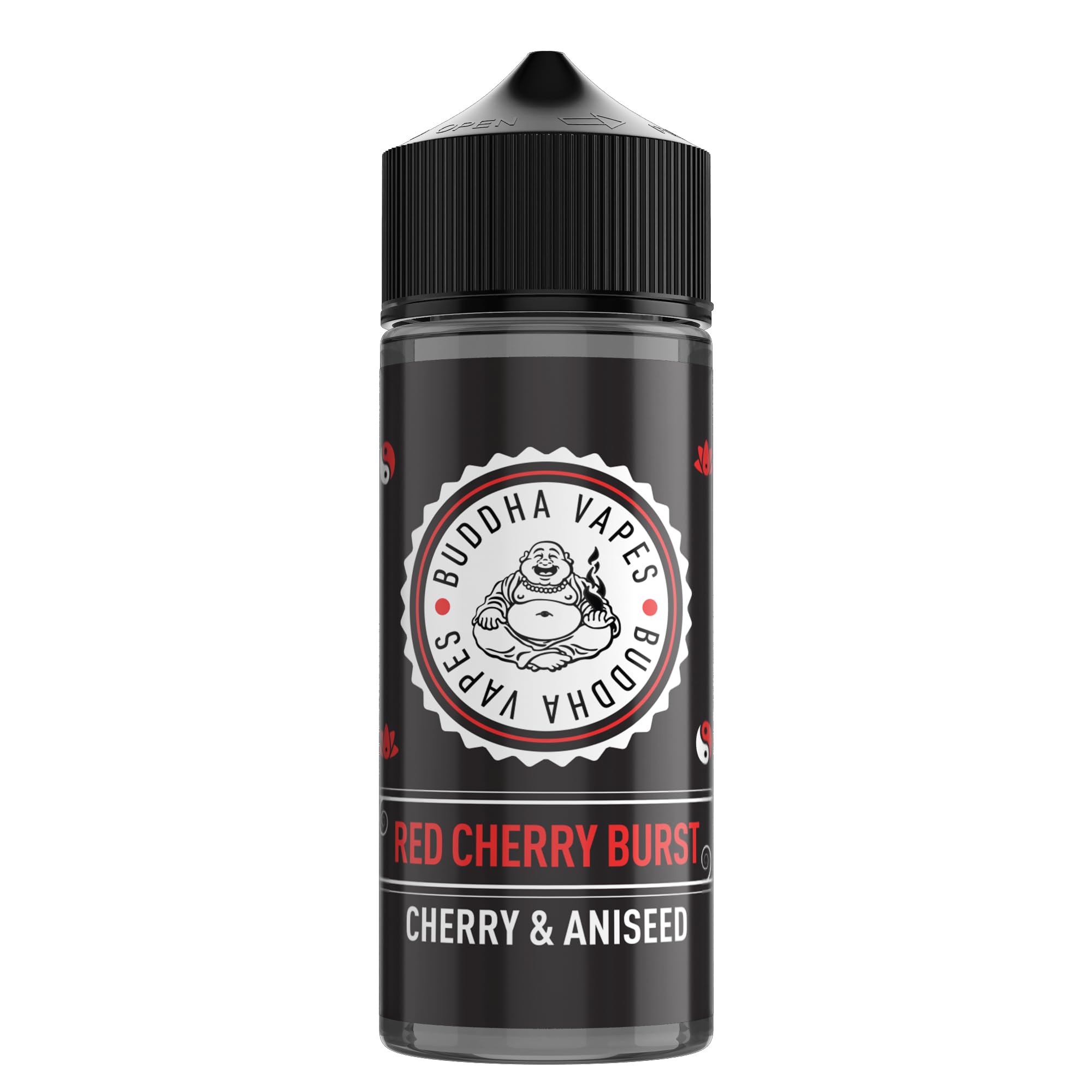 Buddha Vapes 100ml Premium E Liquid Vape Juice 0mg (No Nicotine) Fruits Flavours | 80vg/20pg | Vape Juice | Disposable Vape | 100ml Shortfill,| Zero Nicotine | Quit Smoking (Red Cherry Brst)
