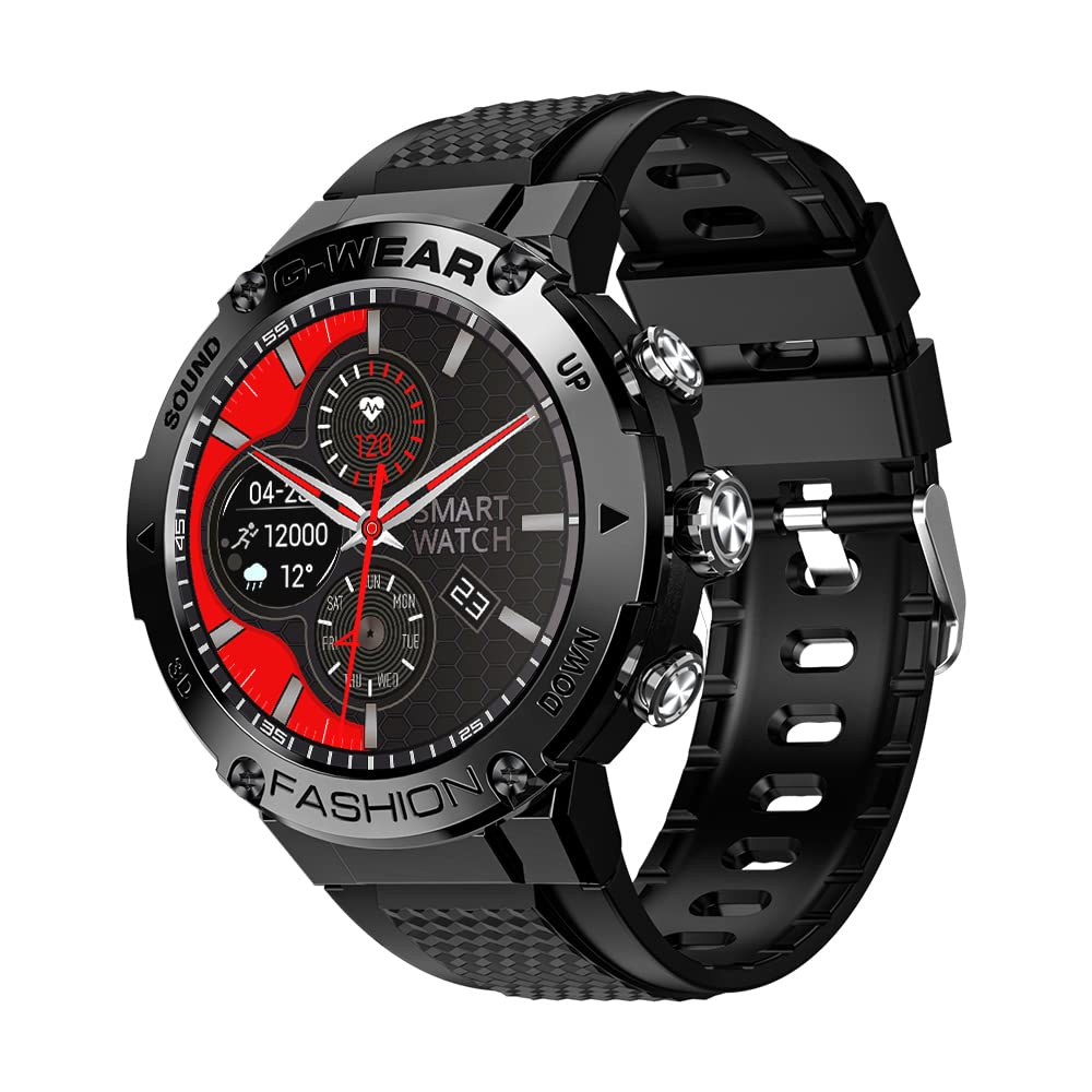 LOKMAT Attack 5 Fitness Tracker Smartwatches Men Bluetooth Call Sports Watch for Androis iOS (Black)