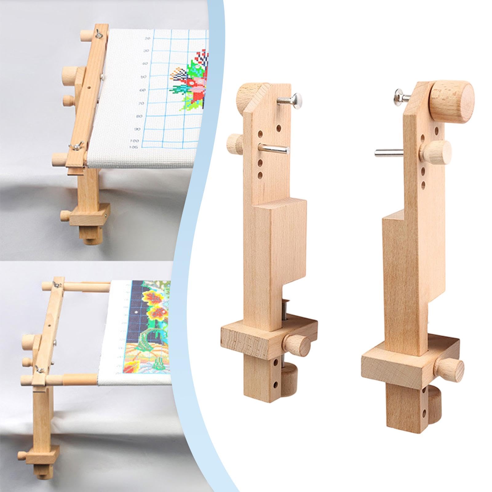 Milageto Bastidor de Soporte de Madera Ajustable para Bordado de Estructura para Tela Herramienta para Tapicería Adecuado para