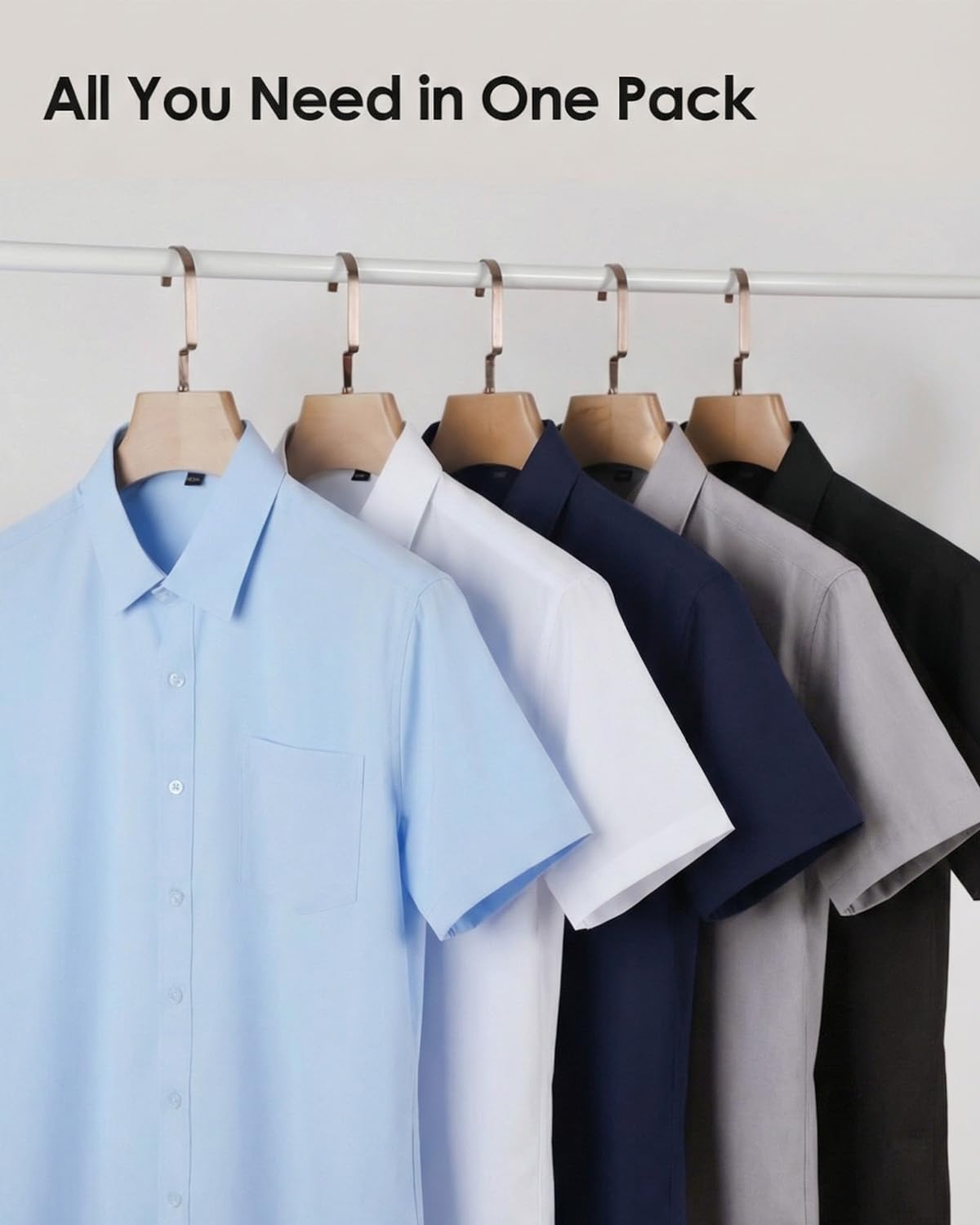 Liloak Herren Hemd Kurzarm Regular Fit Businesshemd für den Sommer