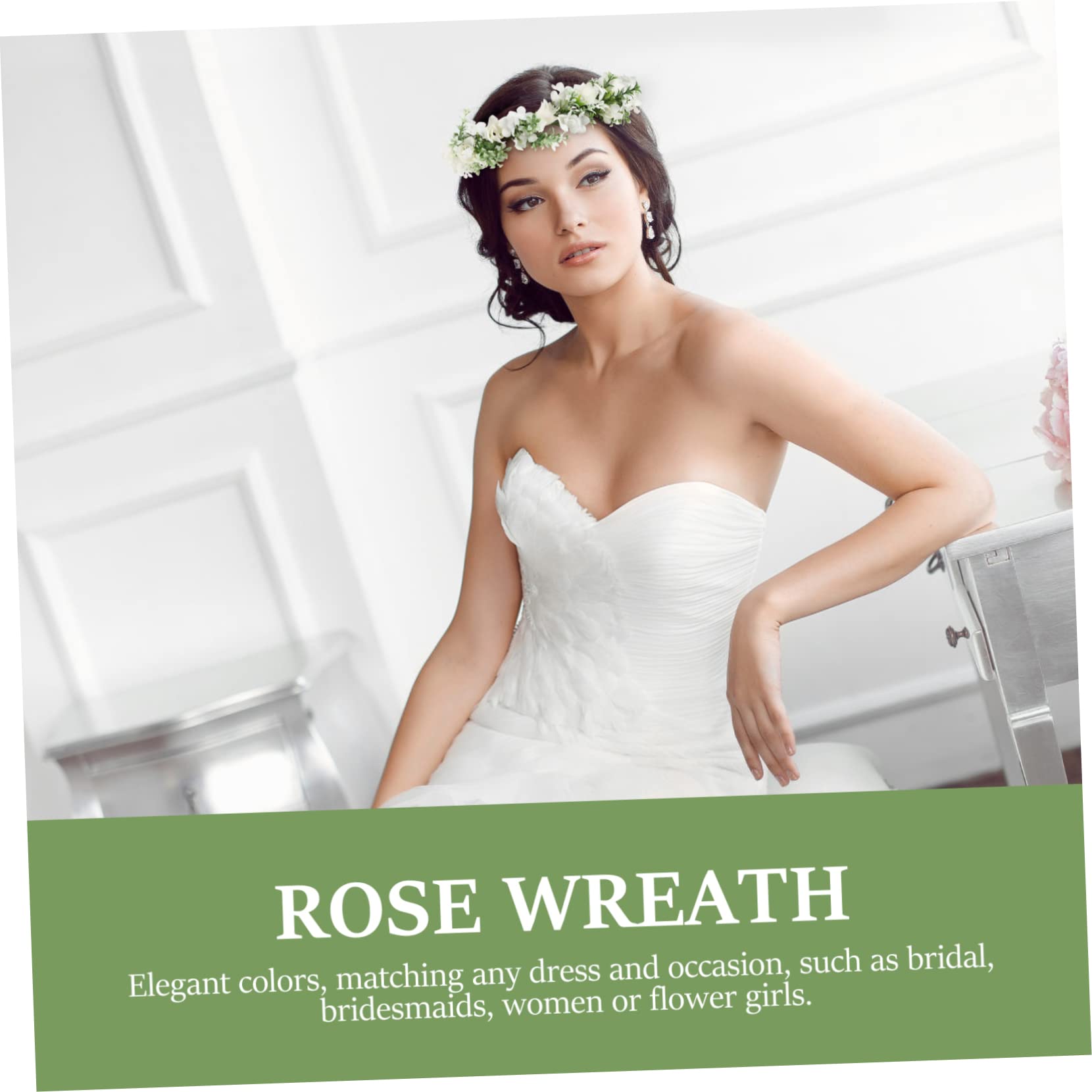 minkissy 5stücke Blumenkrone Mit Rosen Einstellbares Stirnband Für Eleganter Haarschmuck Für Braut Brautjungfern Und Blumenmädchen Für Hochzeiten Und Fotografie