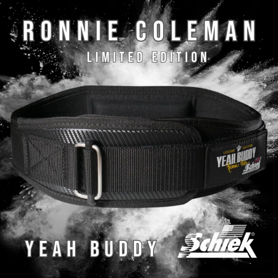 Schiek Sports Ronnie Coleman 4006 Weightlifting Belt - Lumbar Support Weight Lifting Belt - Carbon Fiber and Nylon