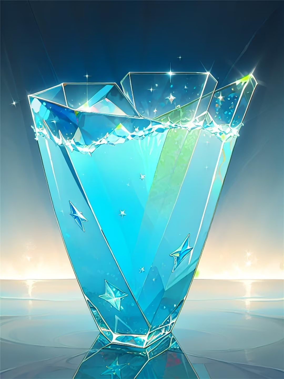 AI 5D DIY Diamond Painting Kit Completo, Coppa Blu Pittura Diamante 5d Fai Da Te, Diamond Painting Kit 5D, Kit per Pittura con Diamanti 5D 80x120cm Pittura Diamante per Decorazione La casa Parete