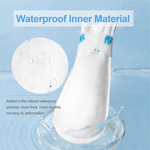 Miniatura 2 de 12 botas desechables para perro impermeables para mascotas, protección transpirable para patas de perro con vendaje autoadhesivo ajustable para