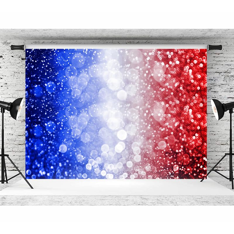 Fondo Fotográfico Glitter Patriótico 8x6ft Rojo Azul Blanco miniatura 3