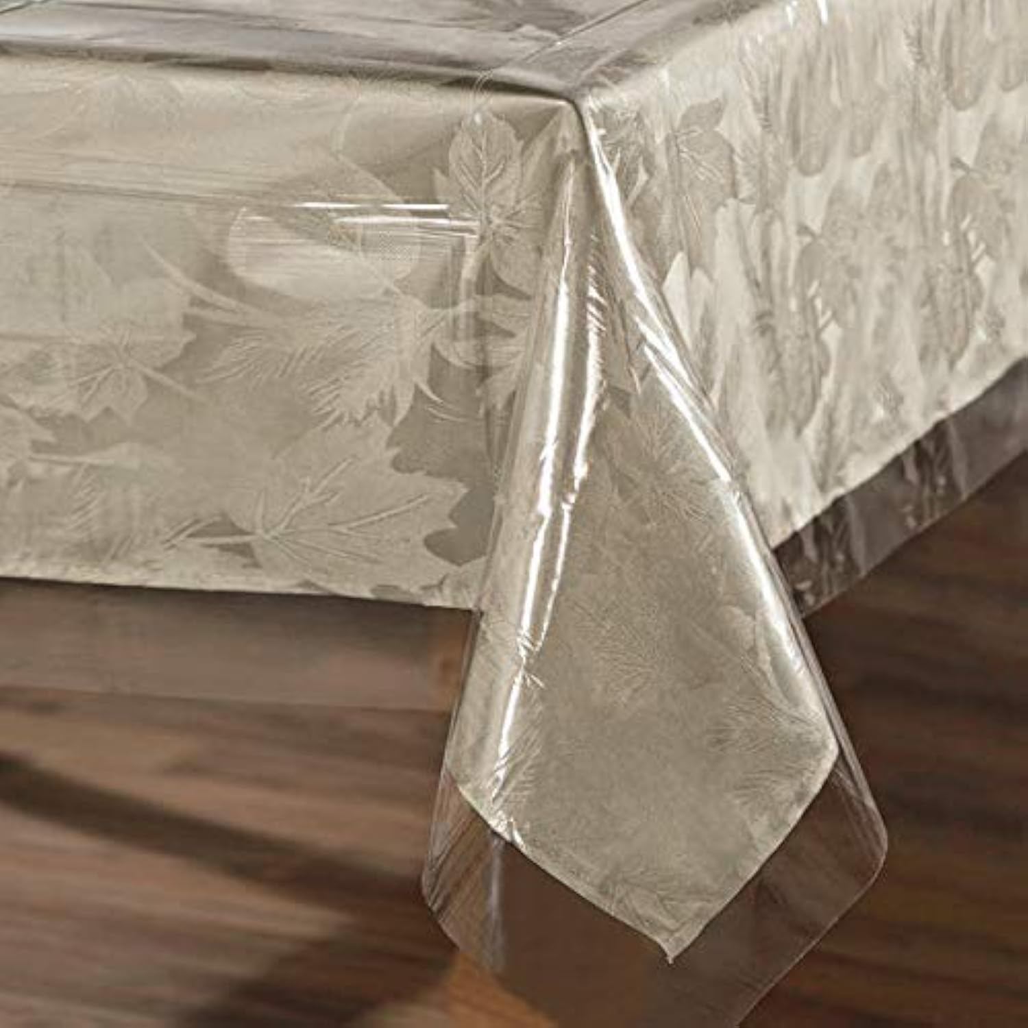 sancua clear plastic 100% waterproof tablecloth - 54 x 108 inch - vinyl pvc rectangle table cloth protector oil spill proof wipe clean table cover for dining tables, parties & camping, crystal clear