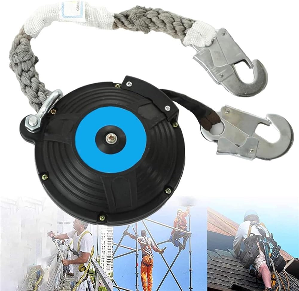 Cordon anti-chute pour sécurité de toiture et de construction, rétractable avec ruban, capacité de charge de 150 kg, longueur de 10 m, équipement de protection personnelle contre les chutes