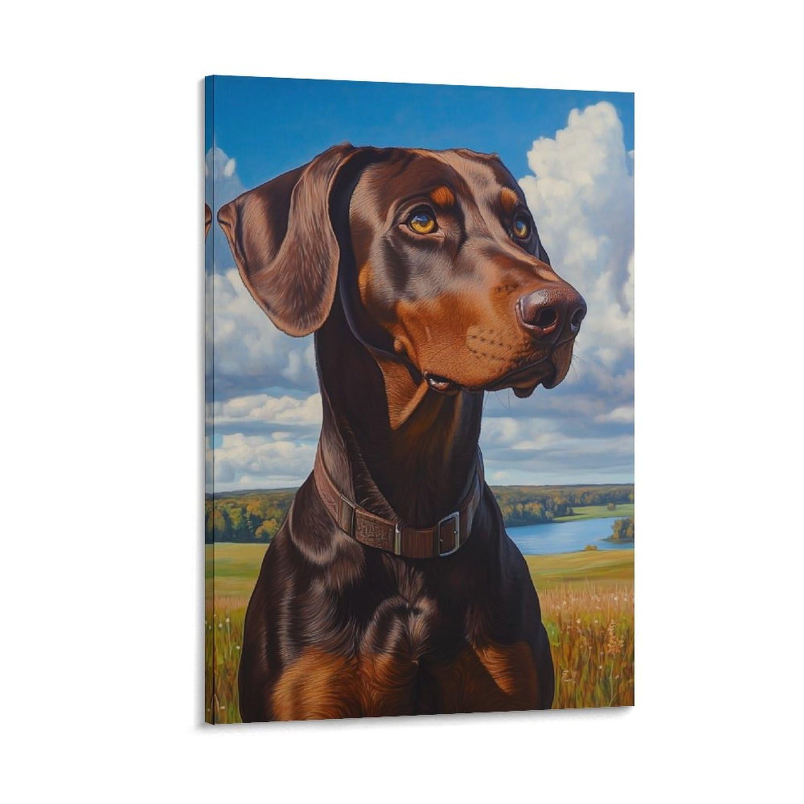Toile Doberman décoration murale premium 30x45cm pour couloir - 6