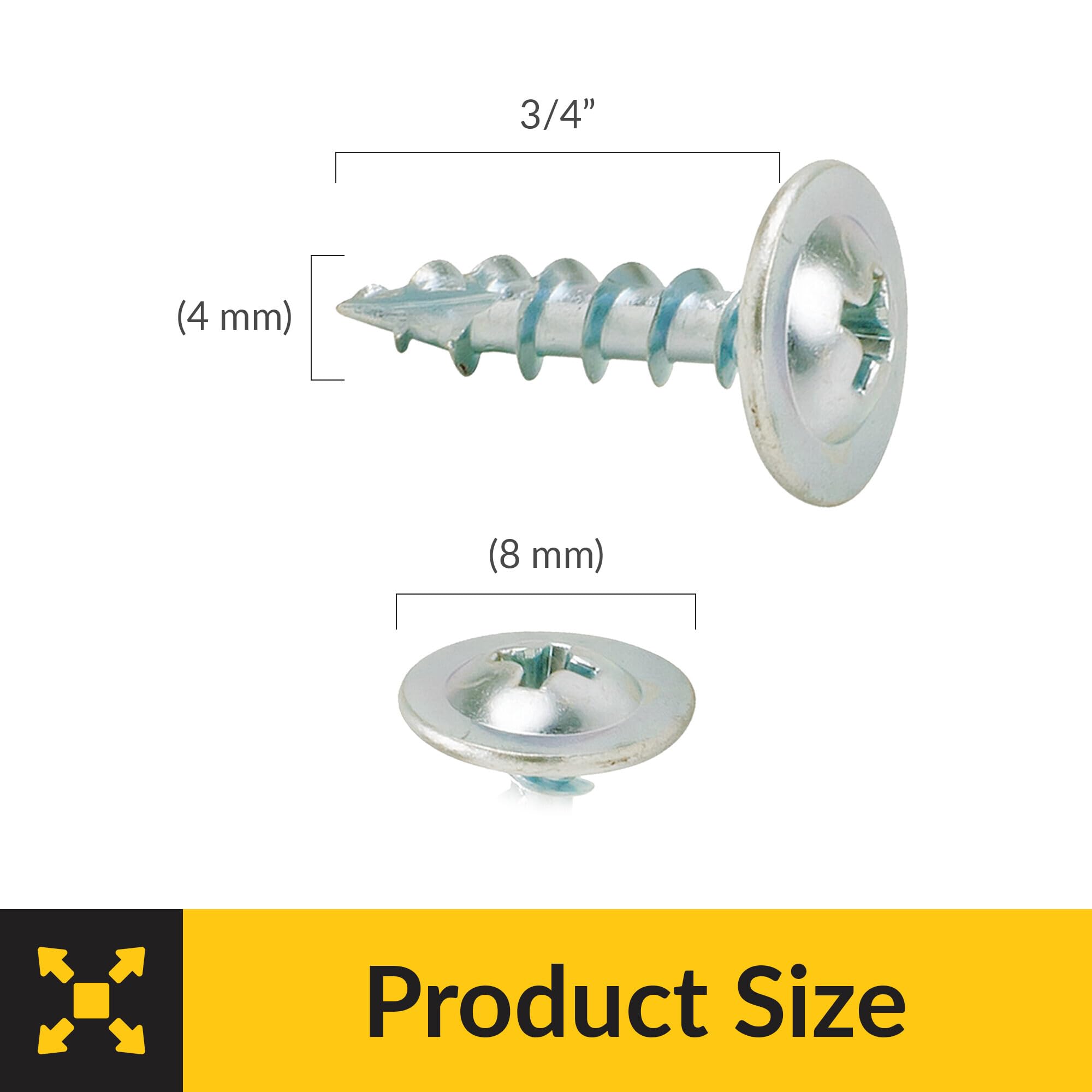 Brixwell SRW265780405 Round Washer Head Screw 3/4