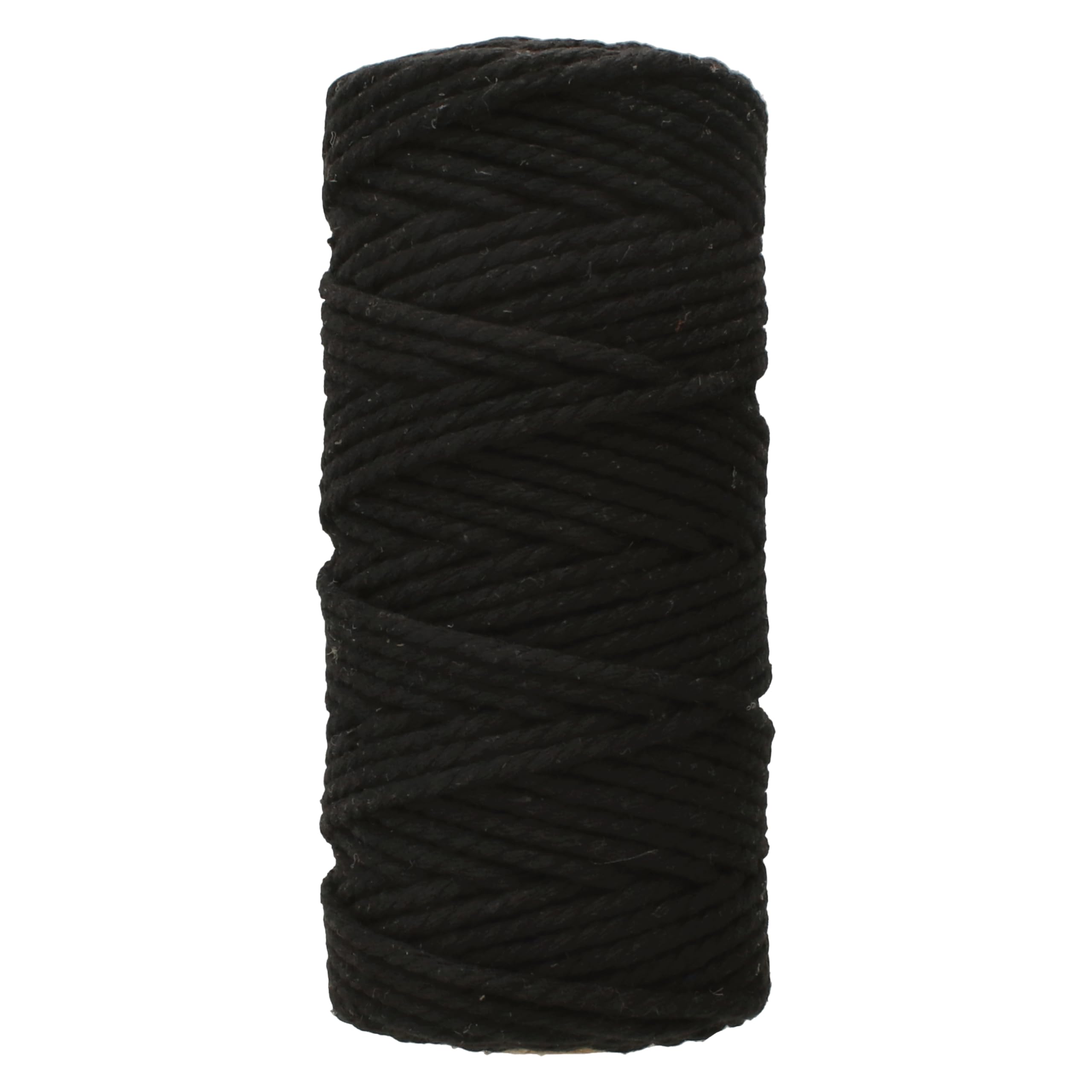 White Lion Macrame Cord – 80% Cotton & 20% Polyester – 2mm, 100 Foot Spool, Black Color – Rope for Handmade Crafts, Wall Hanging, Planters, Crafts, Knitting and Boho Arts