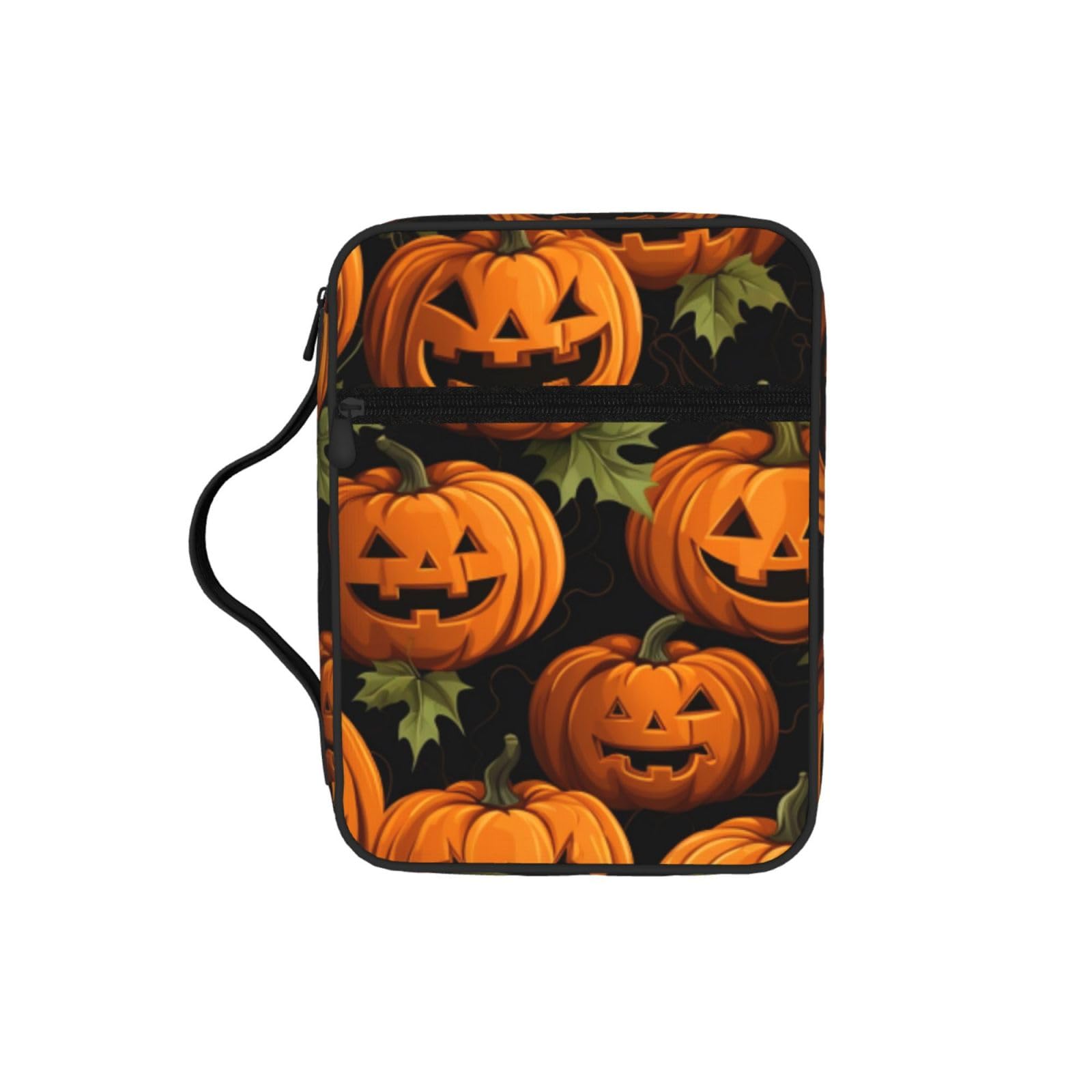 Halloween Pumpkin Patterns Bible Cover Case Waterproof Bible Bag With Handle Organizer Storage Book Cover For Bible Study