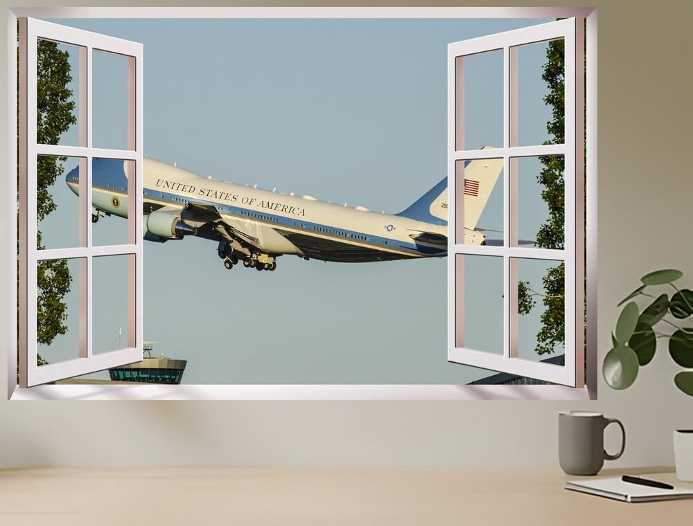 JVERF - JZZC00325 Boeing Passenger Airplanes VCA Flight Takeoff| Self-Adhesive Open Window Wall Sticker